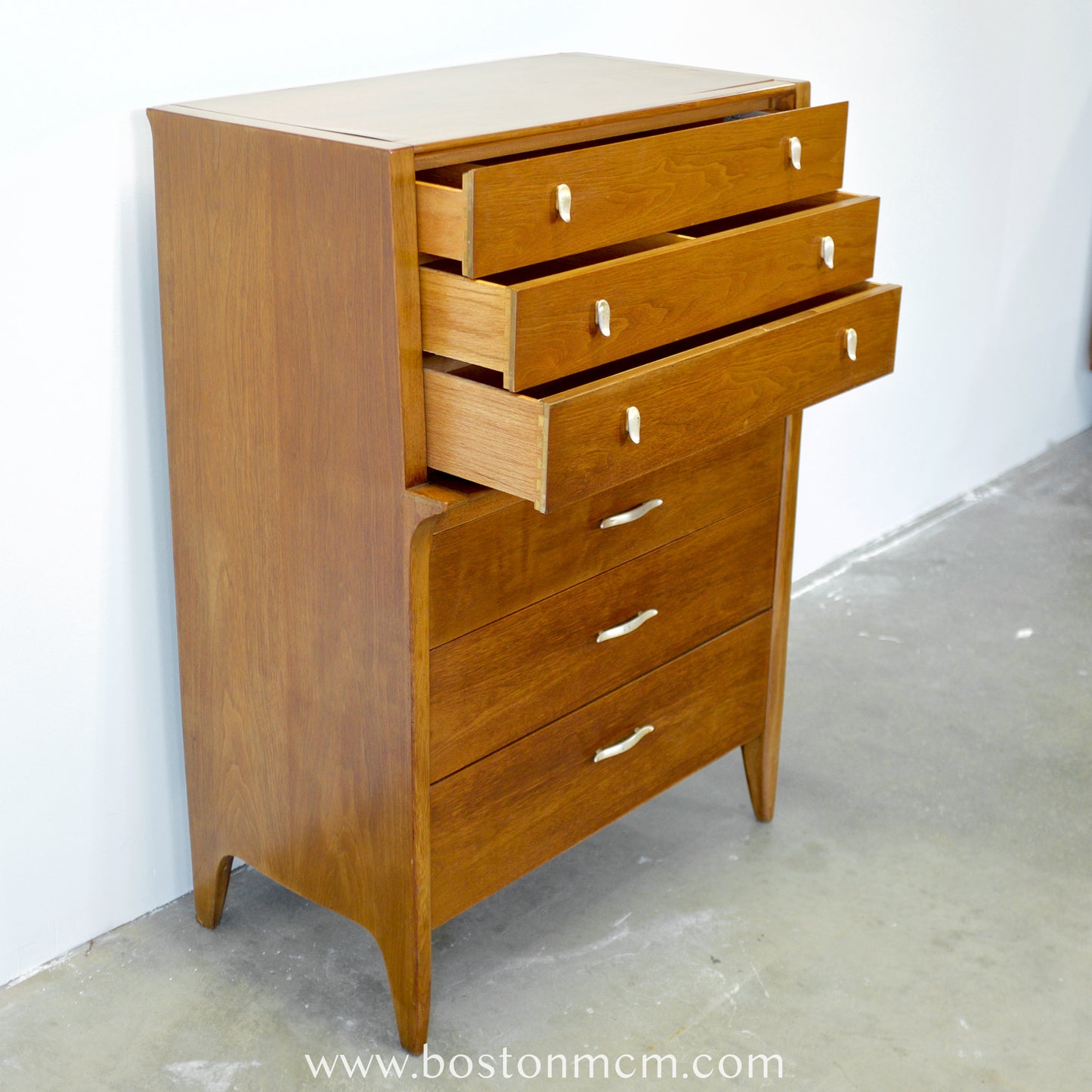 Drexel Furniture "Profile" Walnut Tall Dresser / Chest