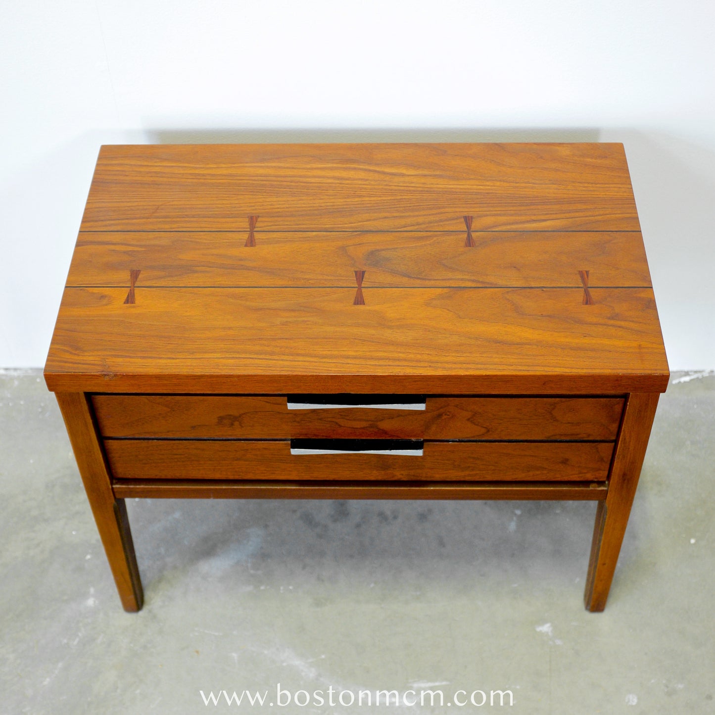 Lane Furniture "Tuxedo" Walnut & Rosewood Nightstand