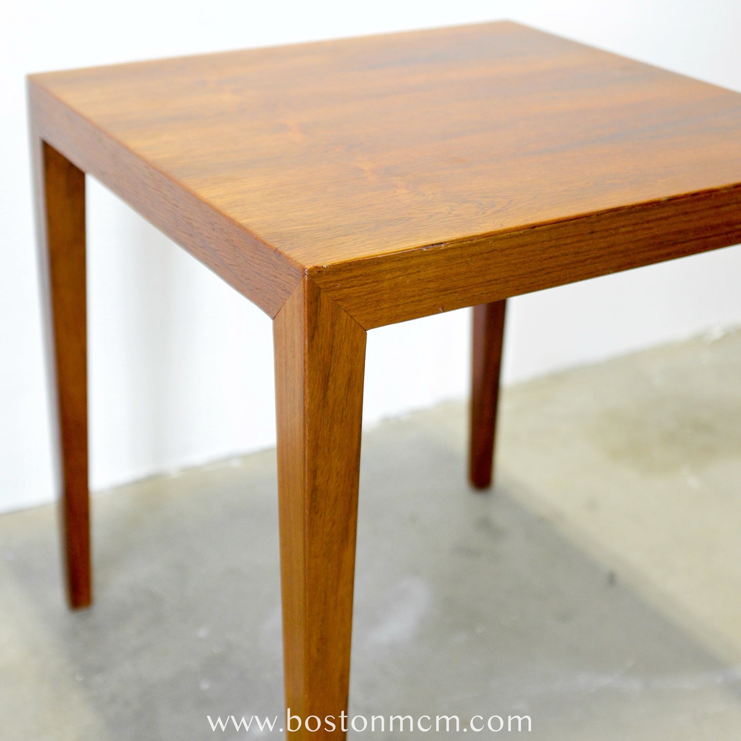 Haslev Møbelfabrik Danish Rosewood Square Side Table Designed by Severin Hansen Jr. - #A1112