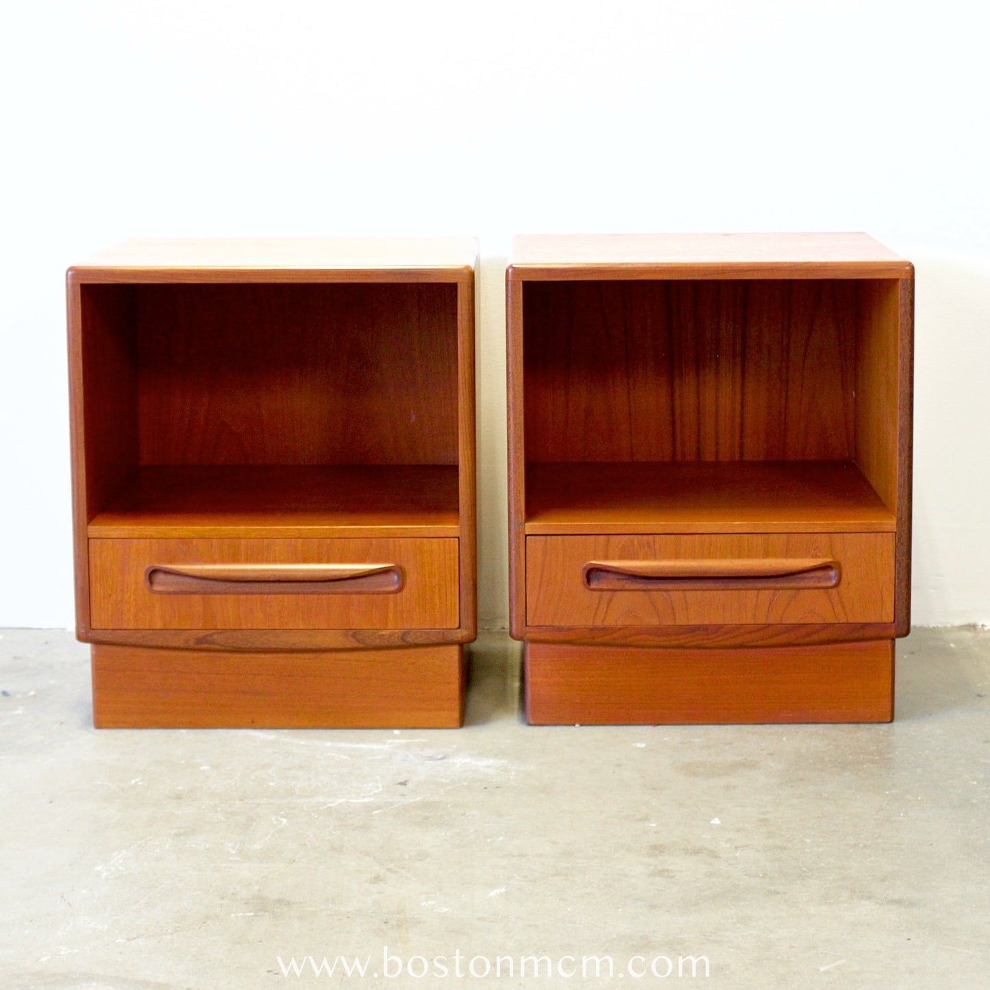 G-Plan "Fresco" Teak Pair of 1 Drawer Nightstands Designed by V.B. Wilkins - #B16