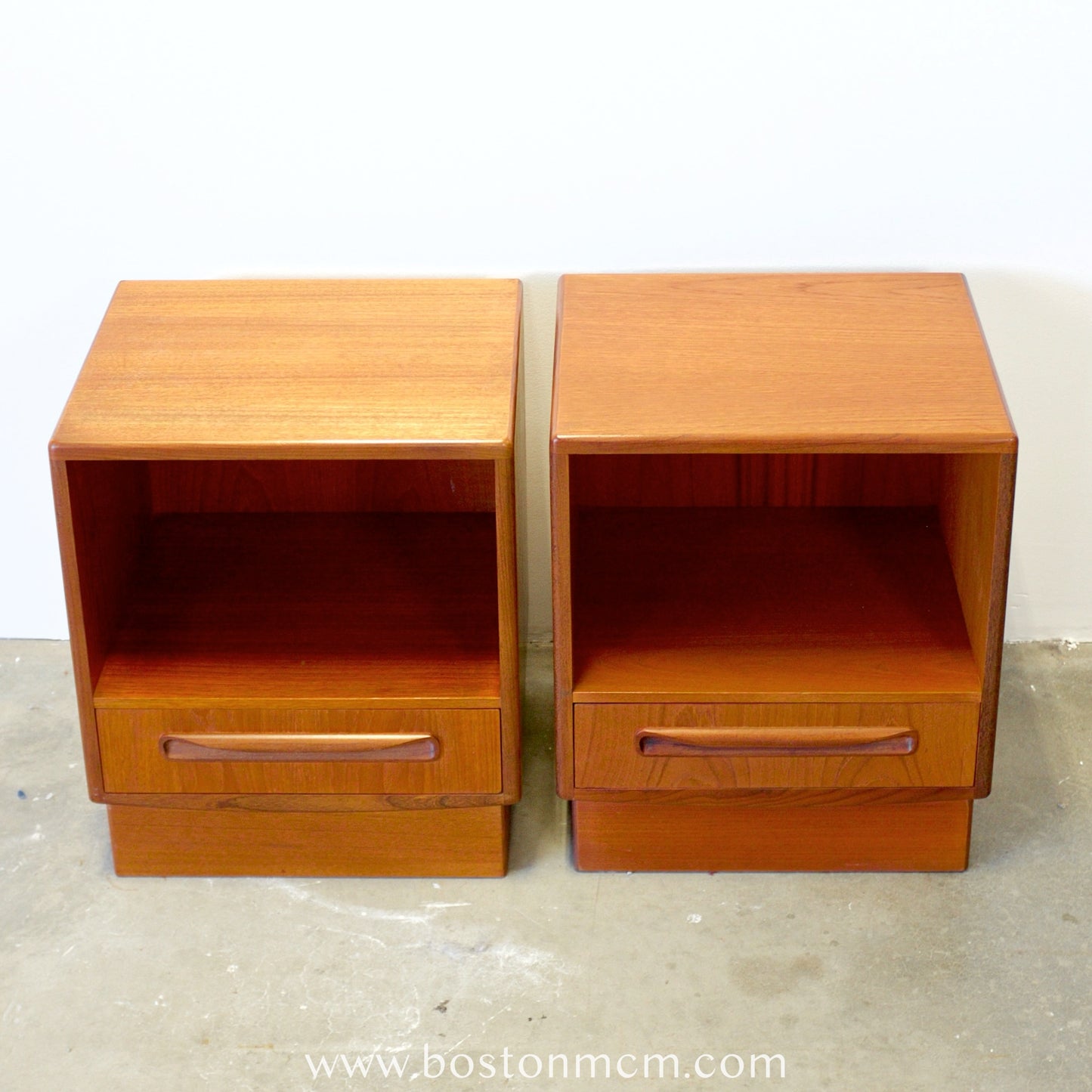 G-Plan "Fresco" Teak Pair of 1 Drawer Nightstands Designed by V.B. Wilkins - #B16