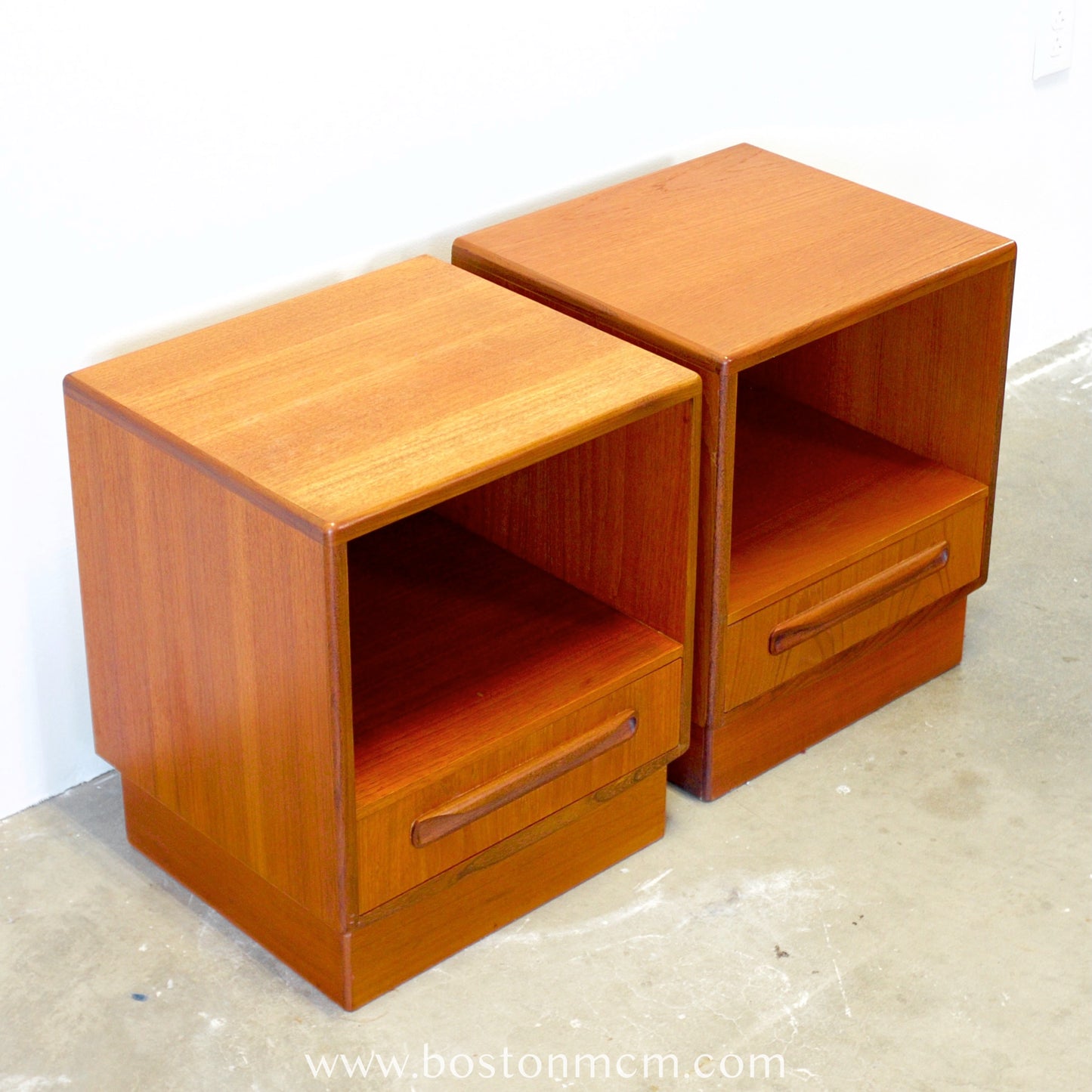 G-Plan "Fresco" Teak Pair of 1 Drawer Nightstands Designed by V.B. Wilkins - #B16