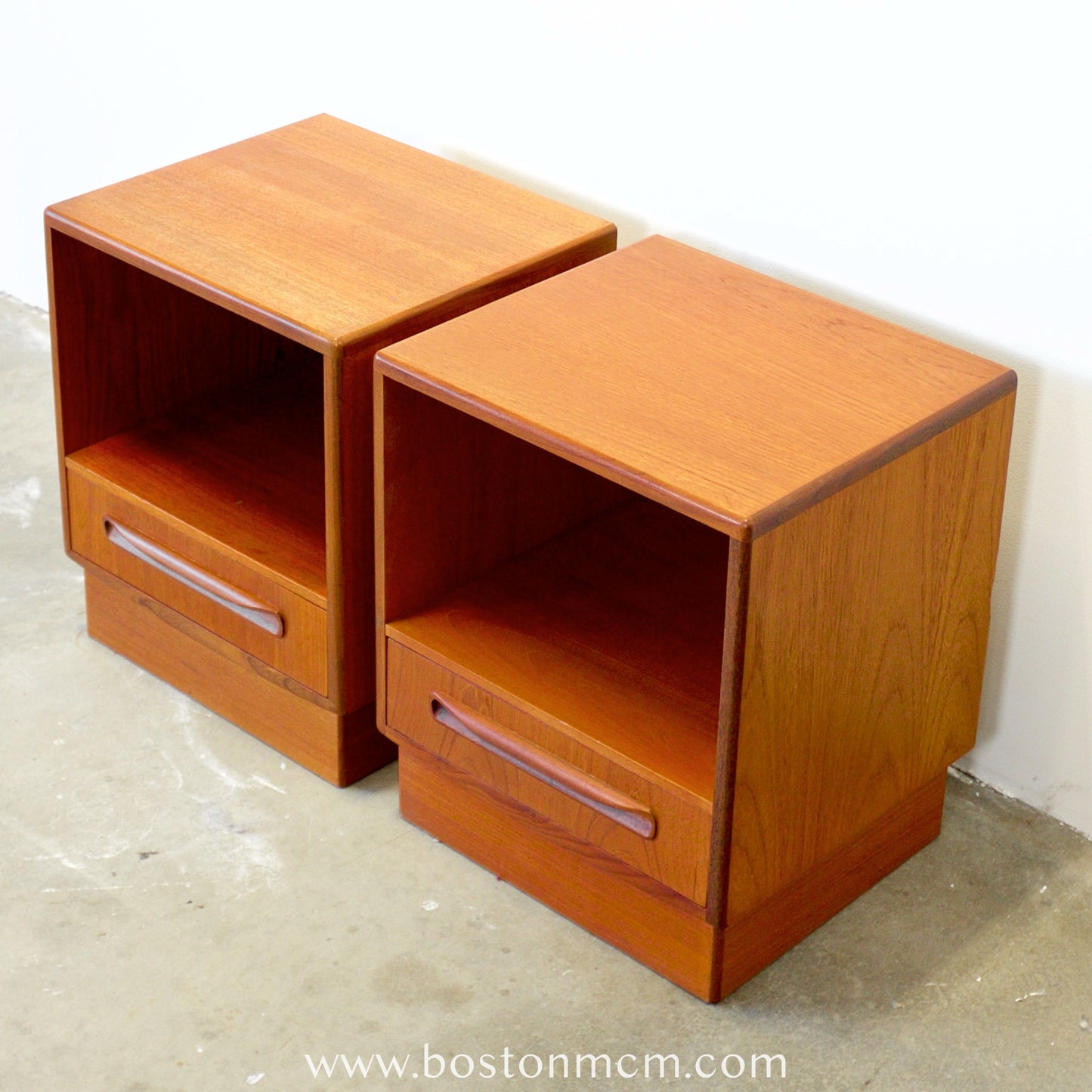 G-Plan "Fresco" Teak Pair of 1 Drawer Nightstands Designed by V.B. Wilkins - #B16