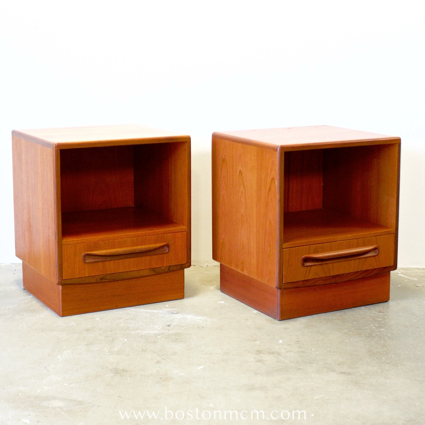 G-Plan "Fresco" Teak Pair of 1 Drawer Nightstands Designed by V.B. Wilkins - #B16