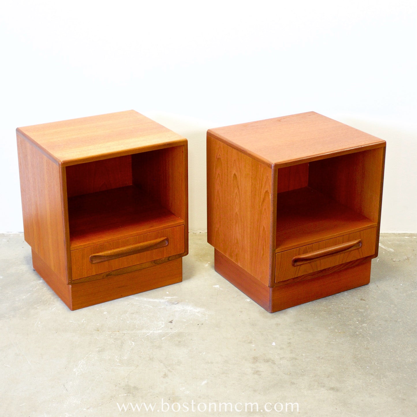 G-Plan "Fresco" Teak Pair of 1 Drawer Nightstands Designed by V.B. Wilkins - #B16