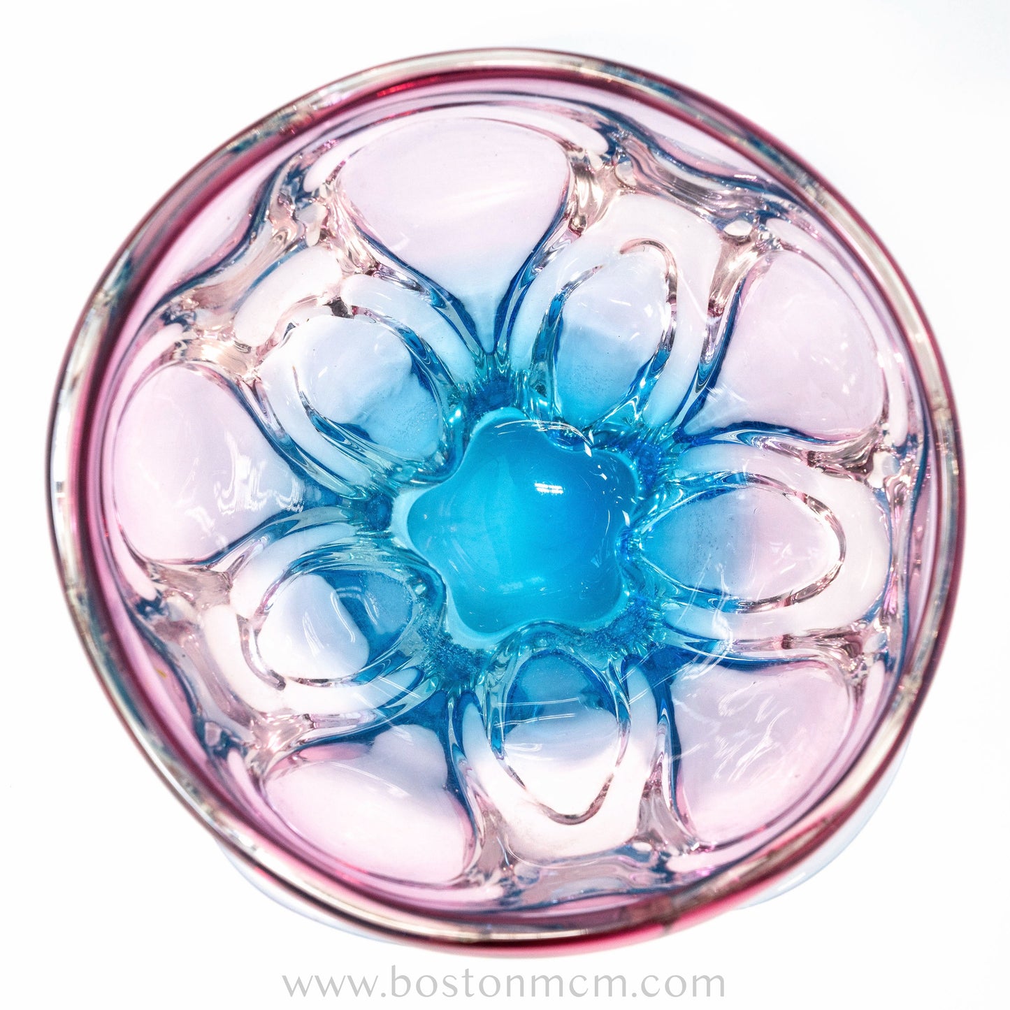 Art Glass Blue-Pink Bowl Designed by Josef Hospodka for Chribska Glassworks #32