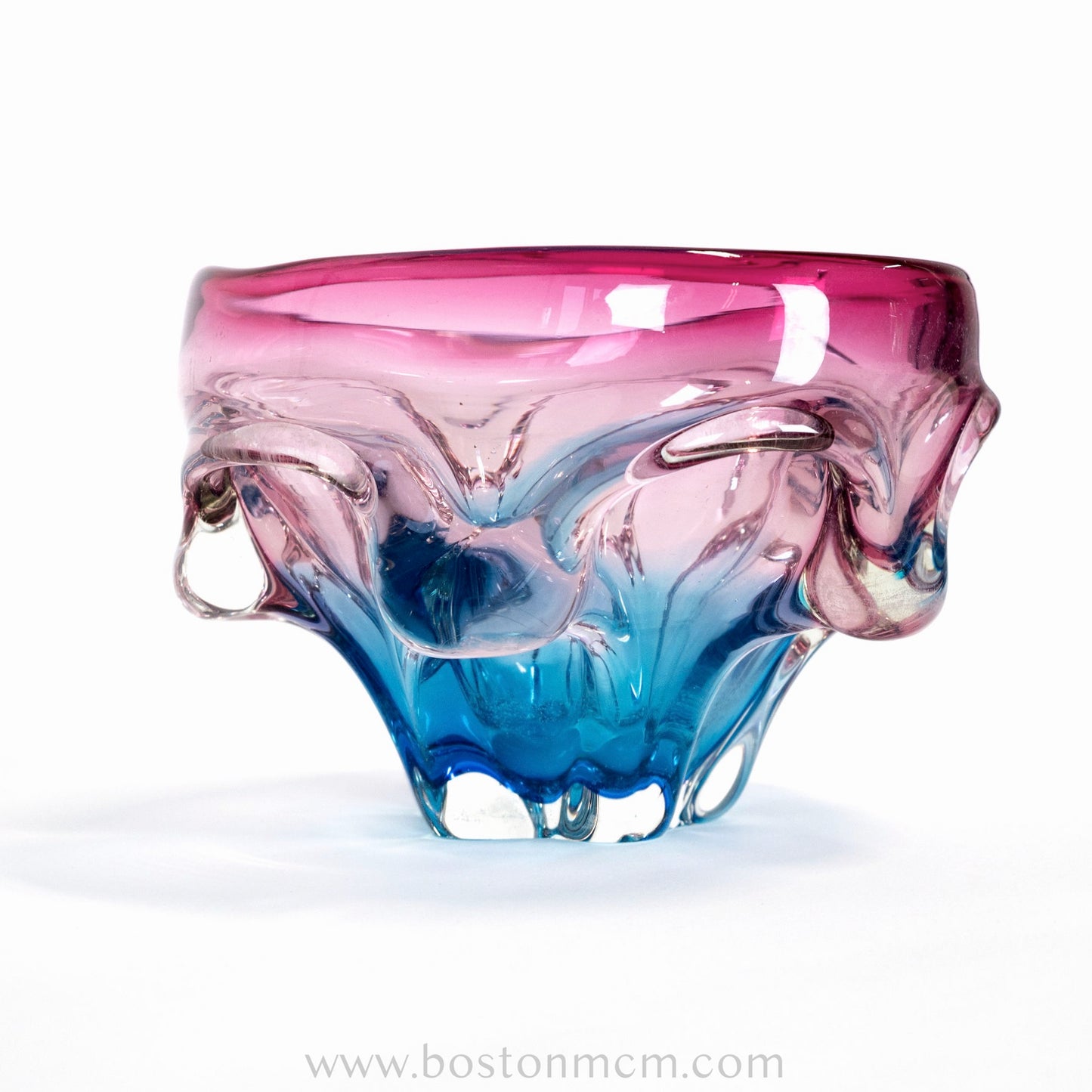 Art Glass Blue-Pink Bowl Designed by Josef Hospodka for Chribska Glassworks #32