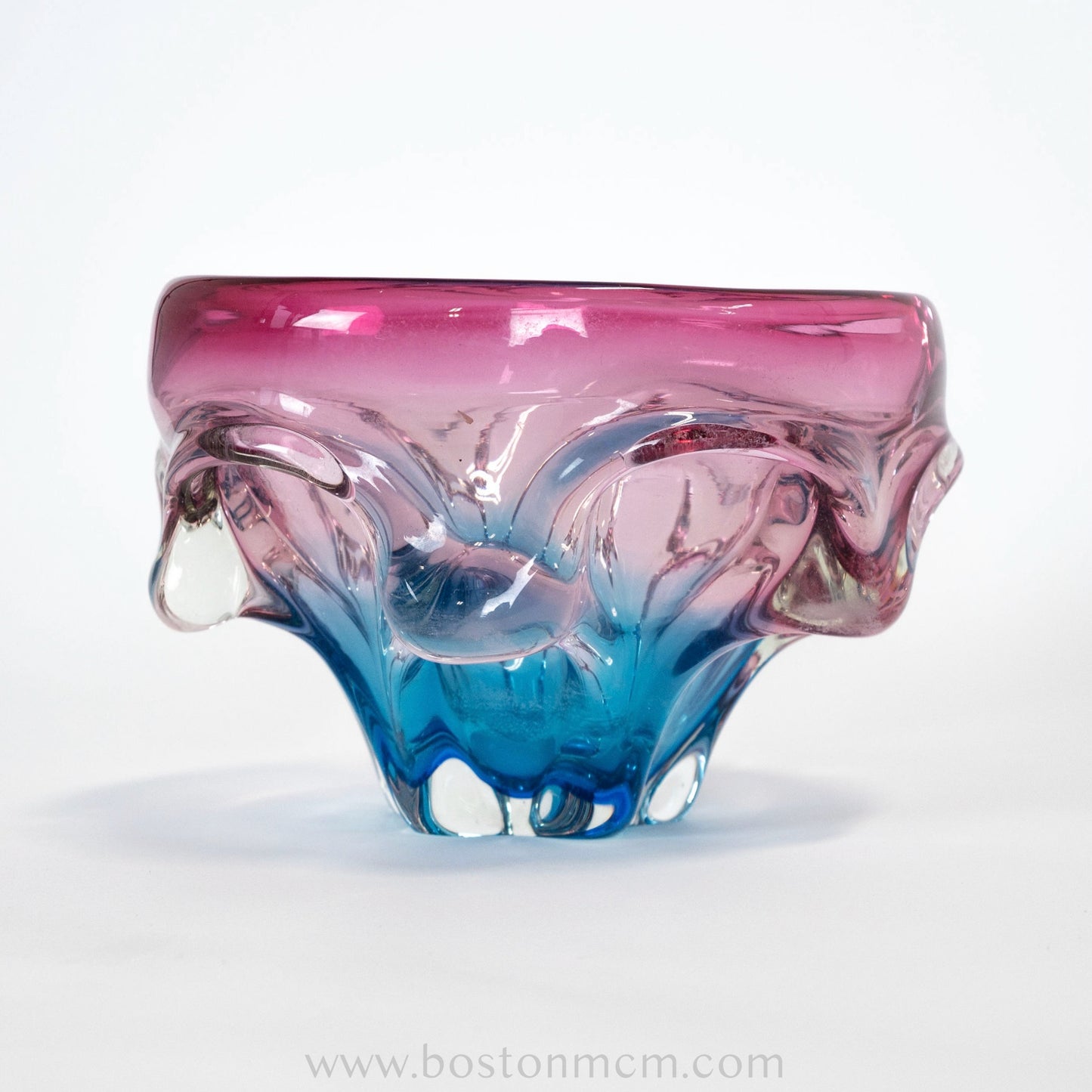 Art Glass Blue-Pink Bowl Designed by Josef Hospodka for Chribska Glassworks #32