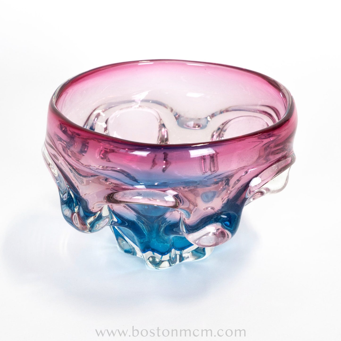 Art Glass Blue-Pink Bowl Designed by Josef Hospodka for Chribska Glassworks #32