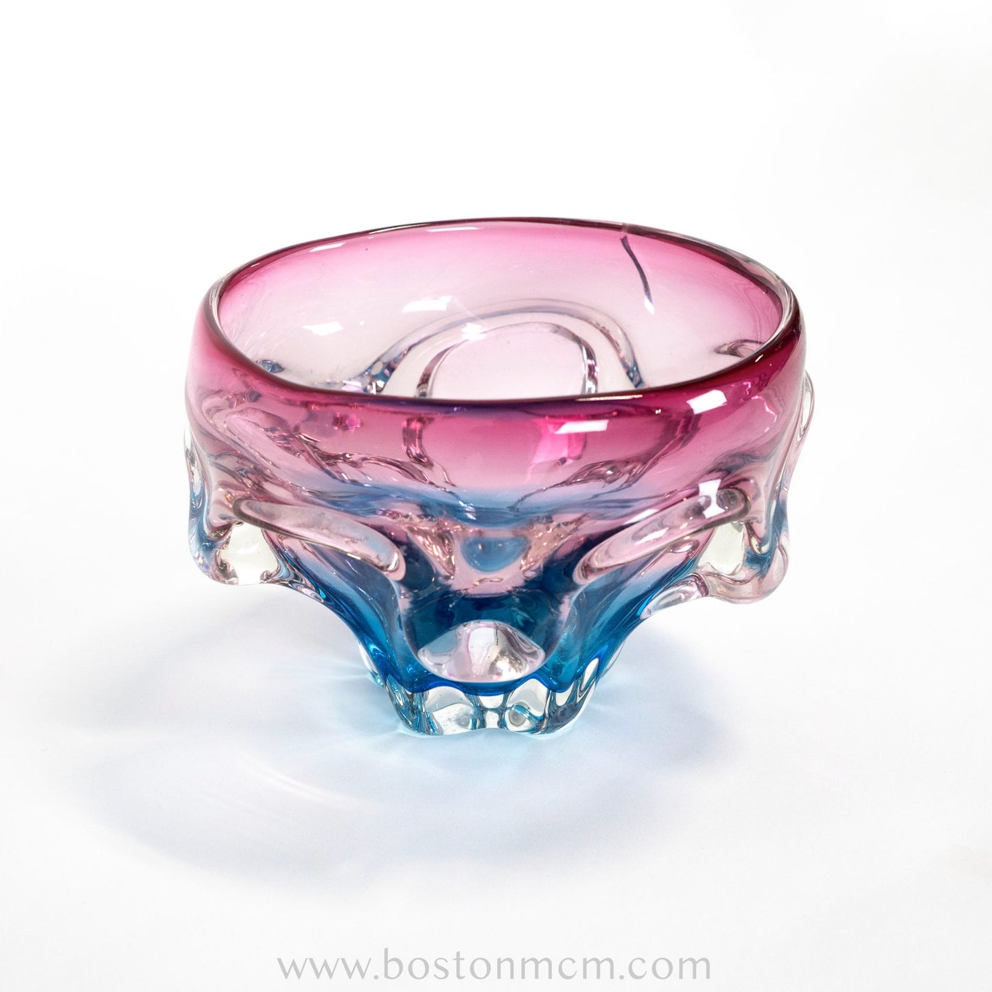 Art Glass Blue-Pink Bowl Designed by Josef Hospodka for Chribska Glassworks #32