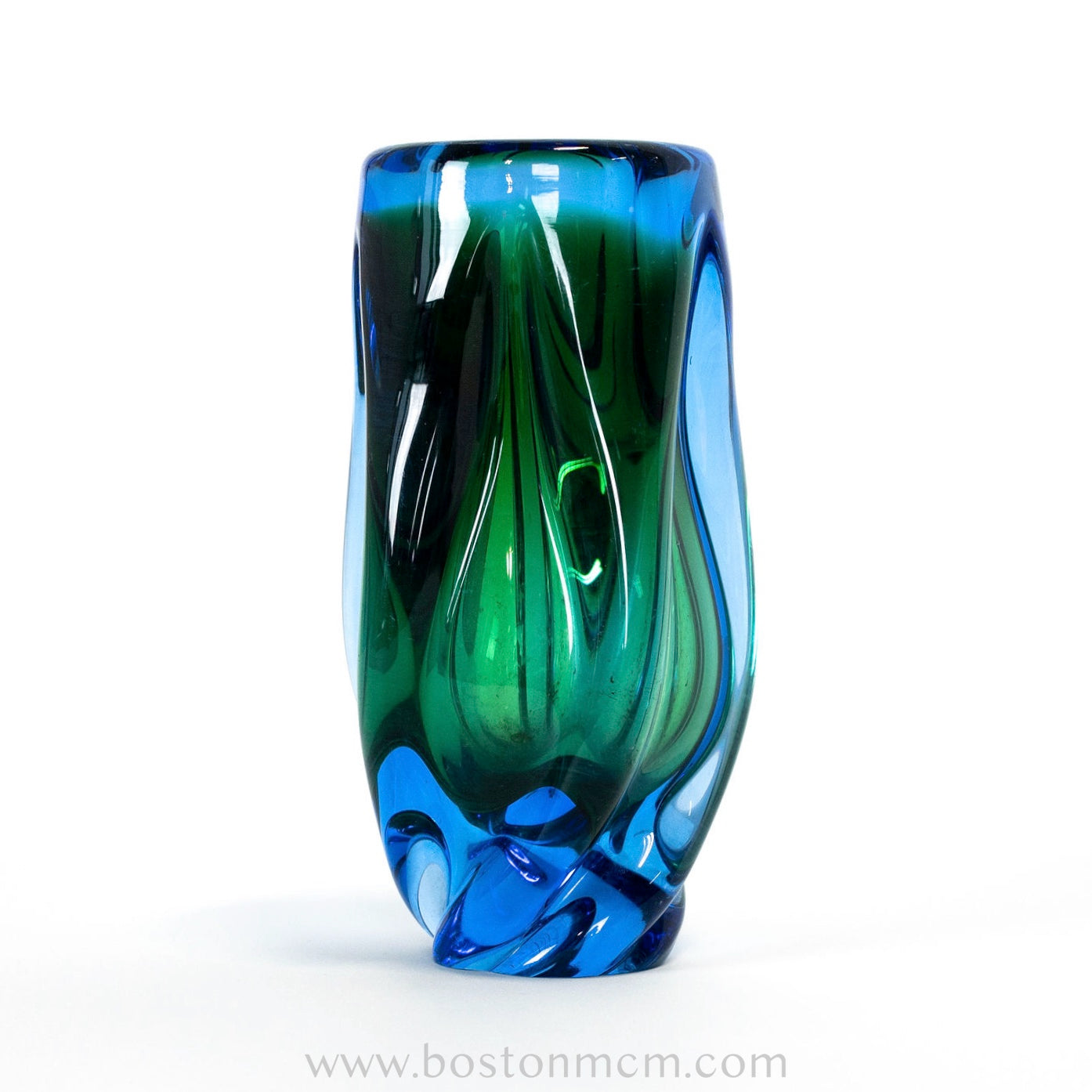 Art Glass Blue-Green Vase #31