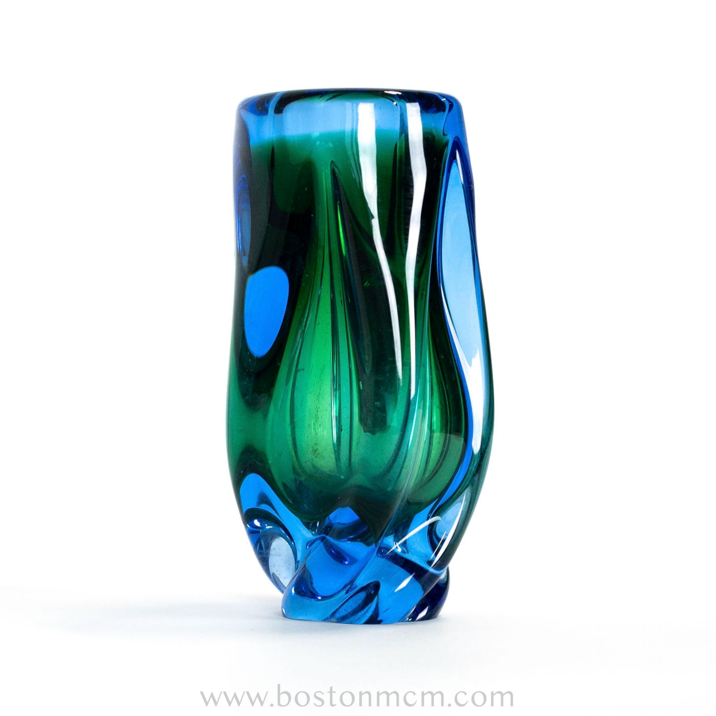 Art Glass Blue-Green Vase #31