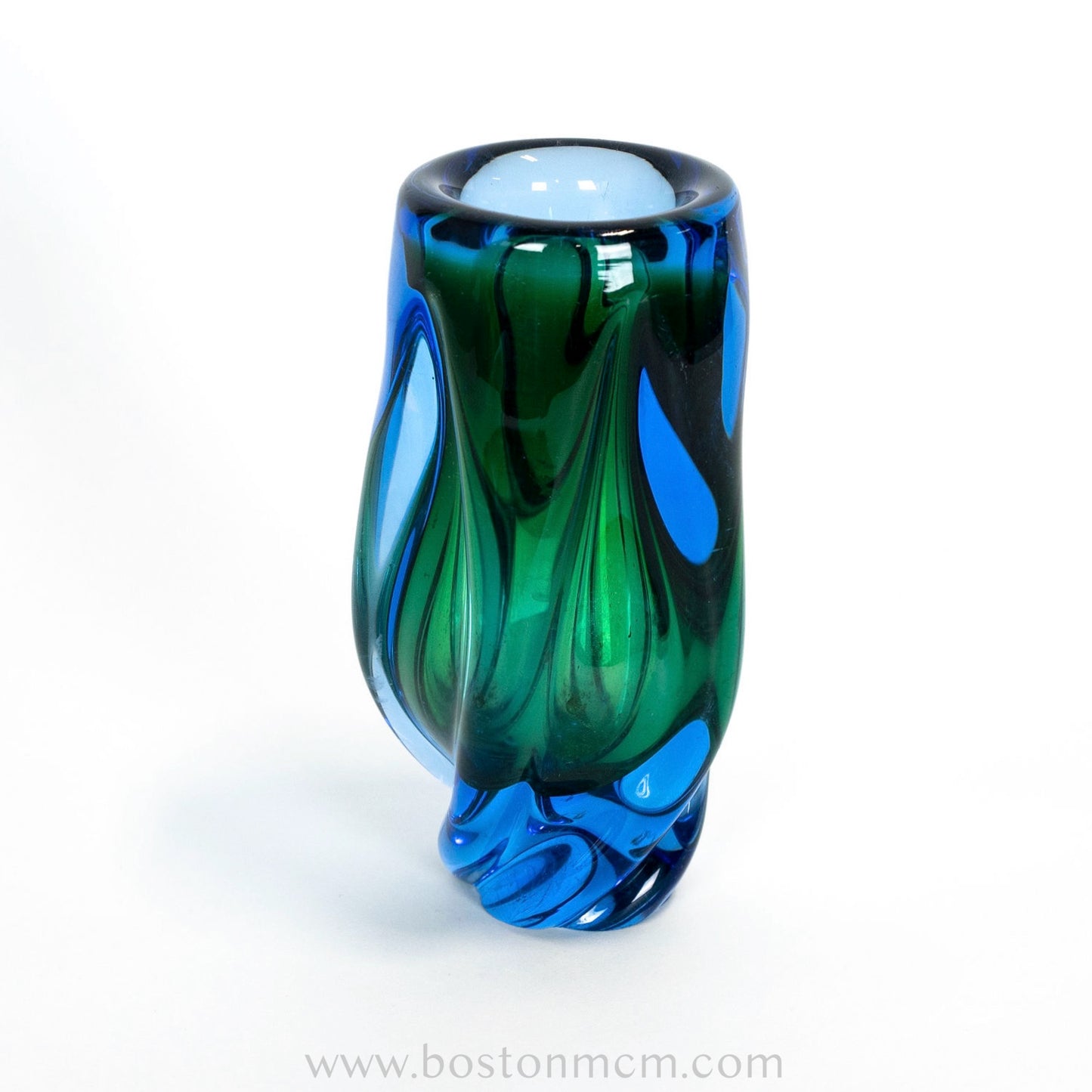 Art Glass Blue-Green Vase #31