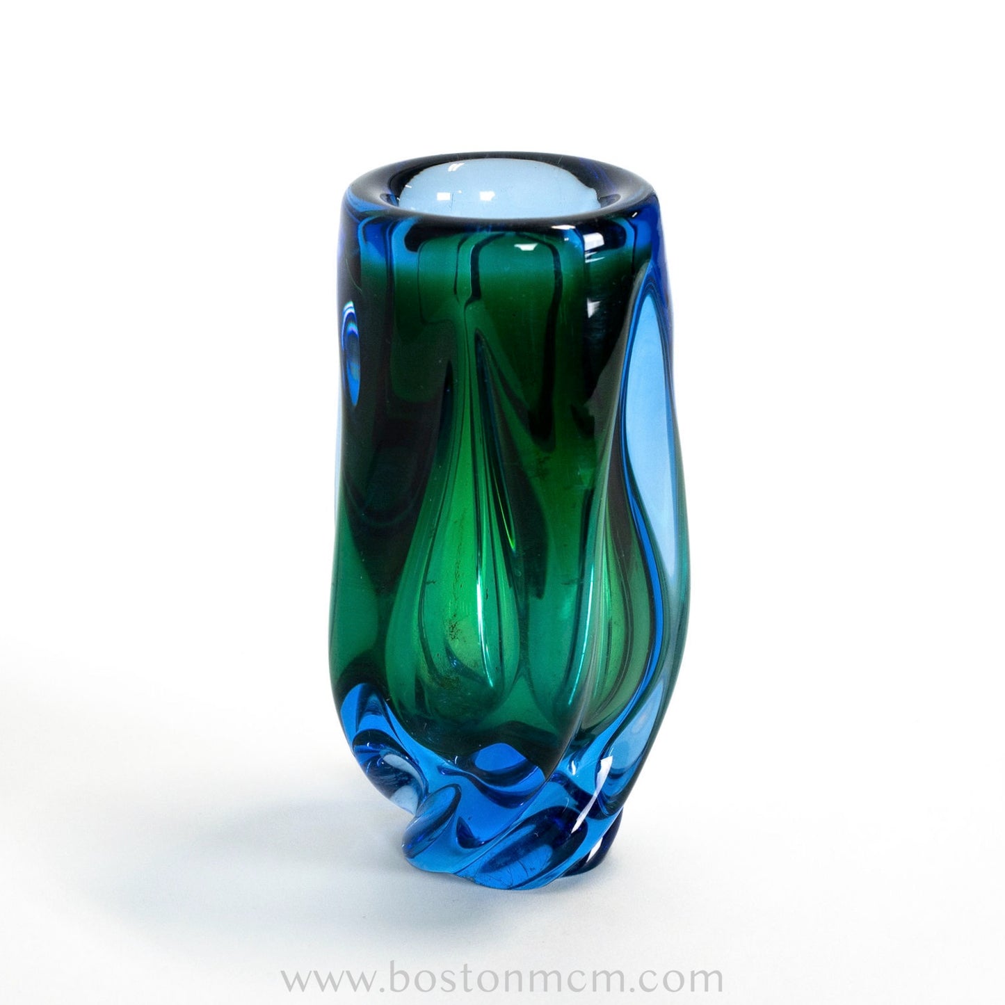 Art Glass Blue-Green Vase #31