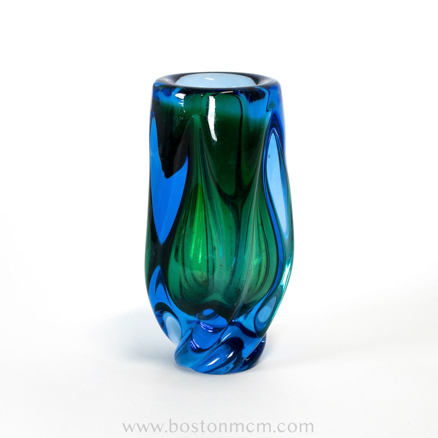 Art Glass Blue-Green Vase #31