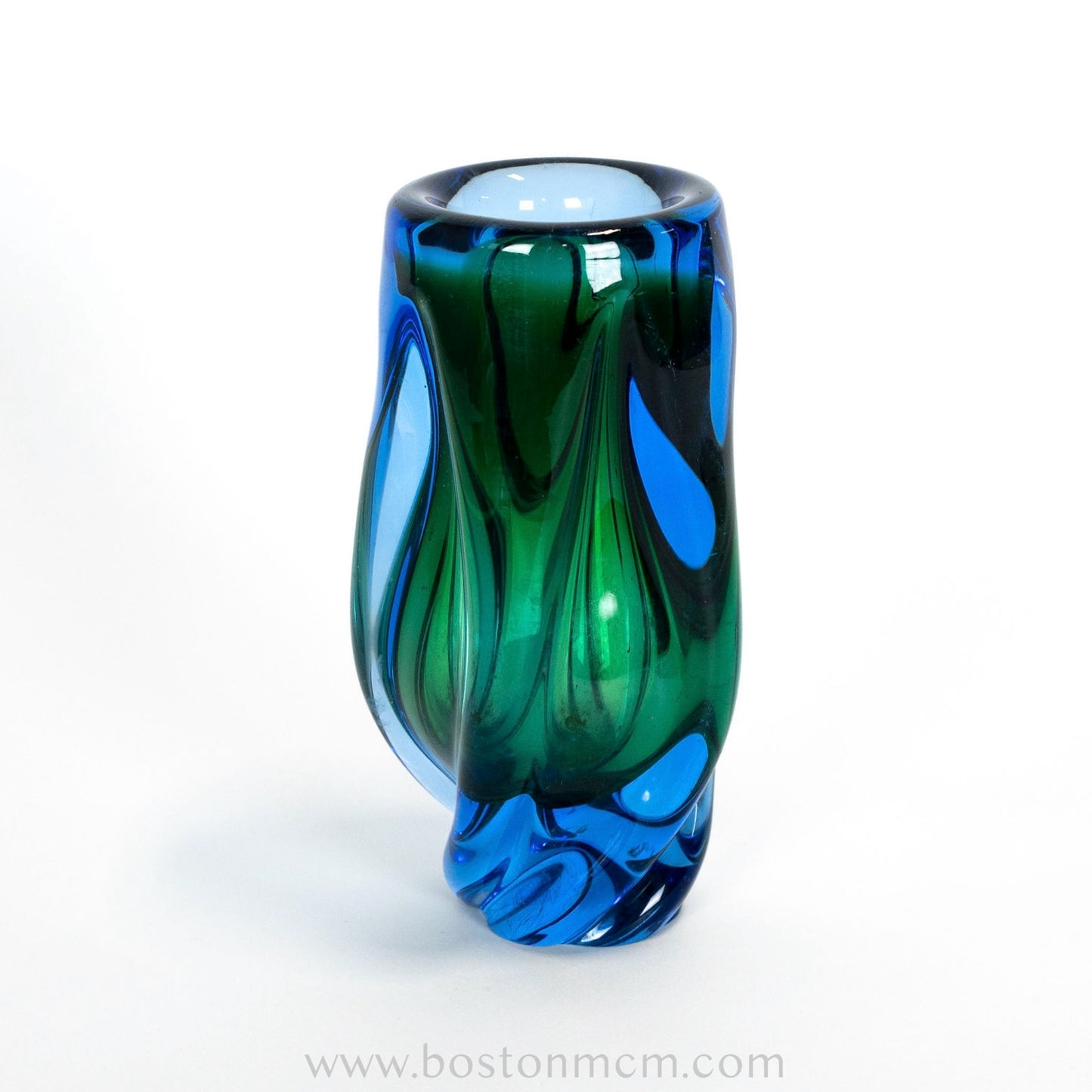 Art Glass Blue-Green Vase #31