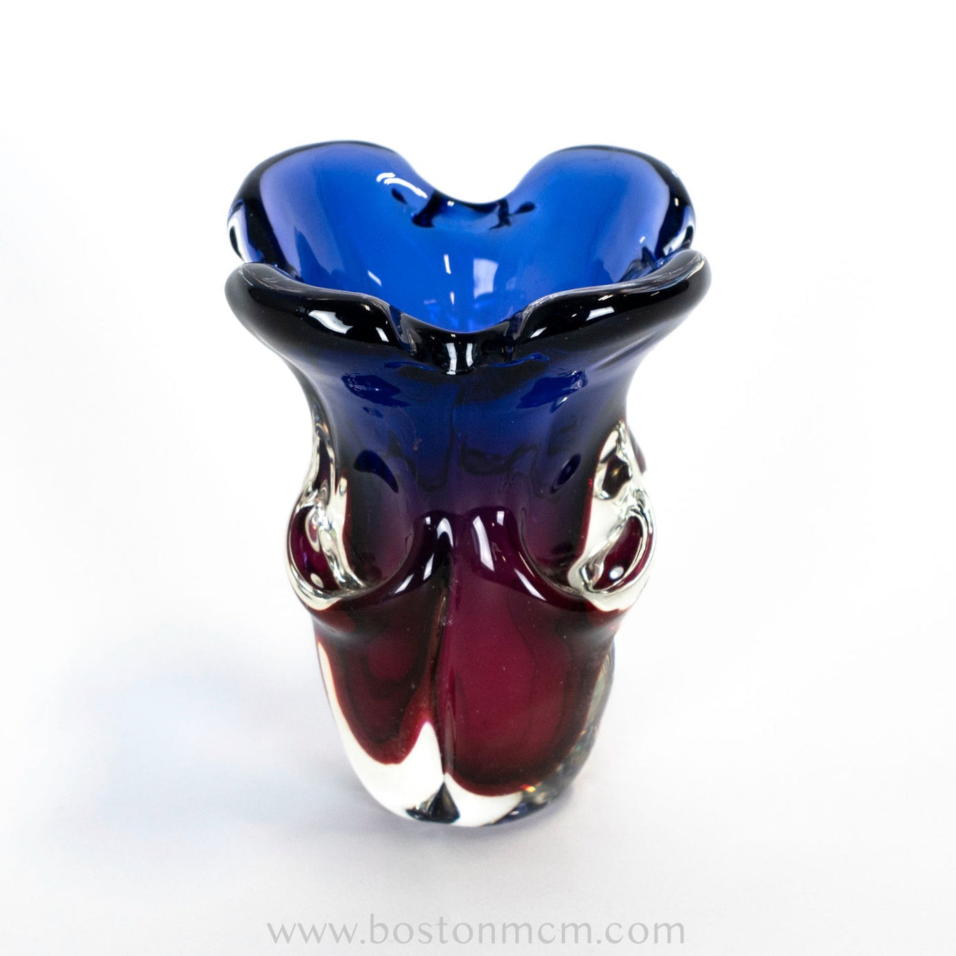 Art Glass Indigo-Pink Vase Designed by Josef Hospodka for Chribska Glassworks #29