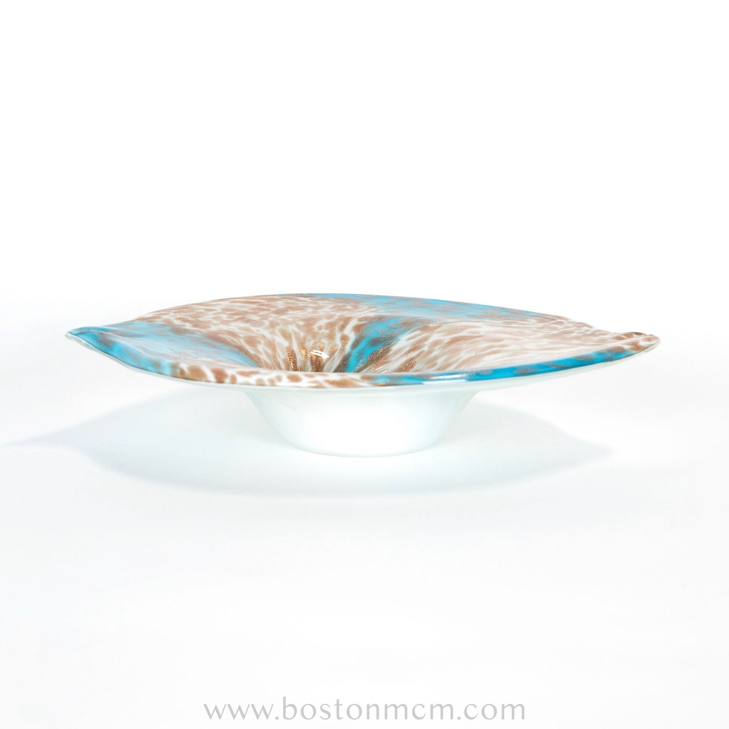 Italian Murano Art Glass Bowl by Fratelli Toso - Copper & Aventurine