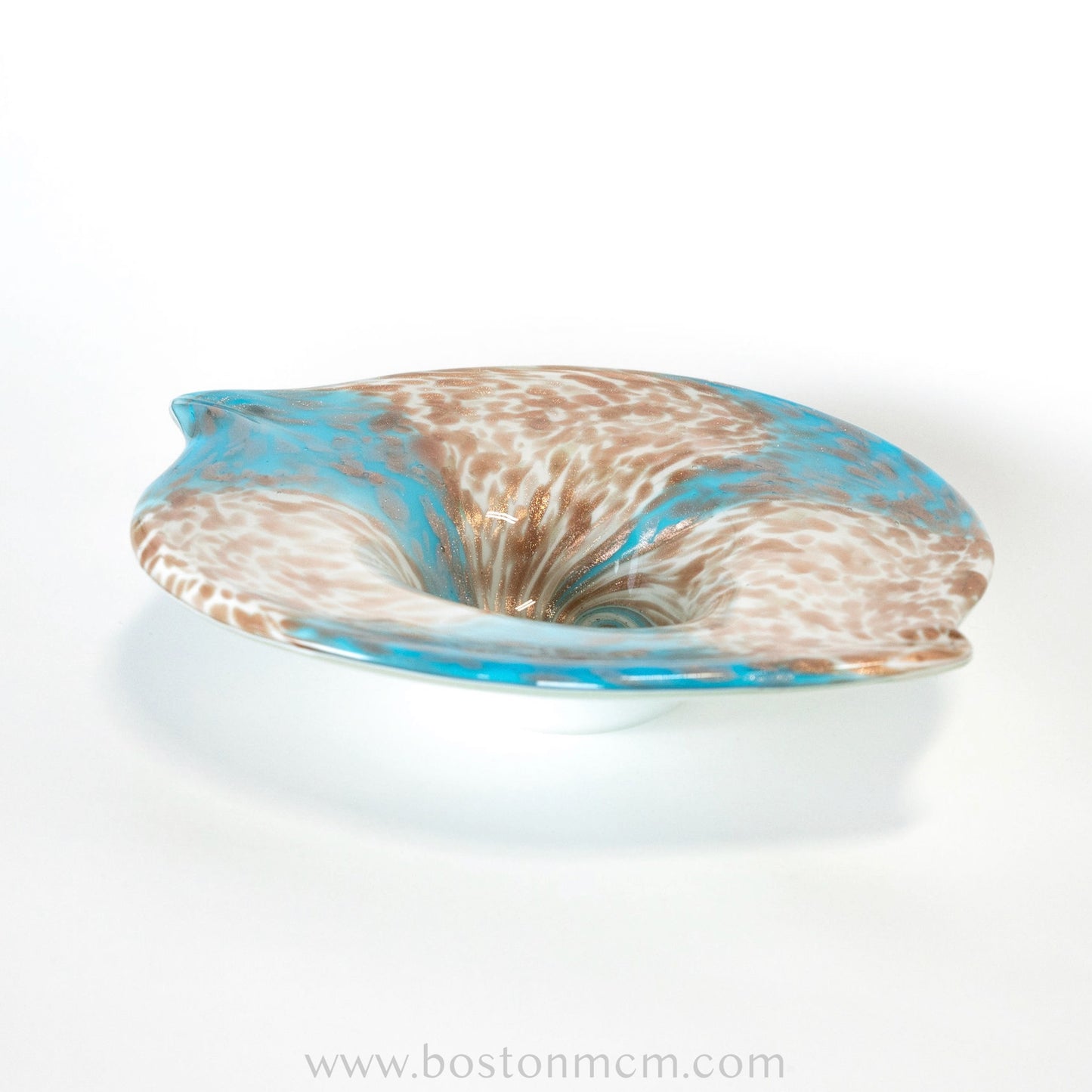 Italian Murano Art Glass Bowl by Fratelli Toso - Copper & Aventurine