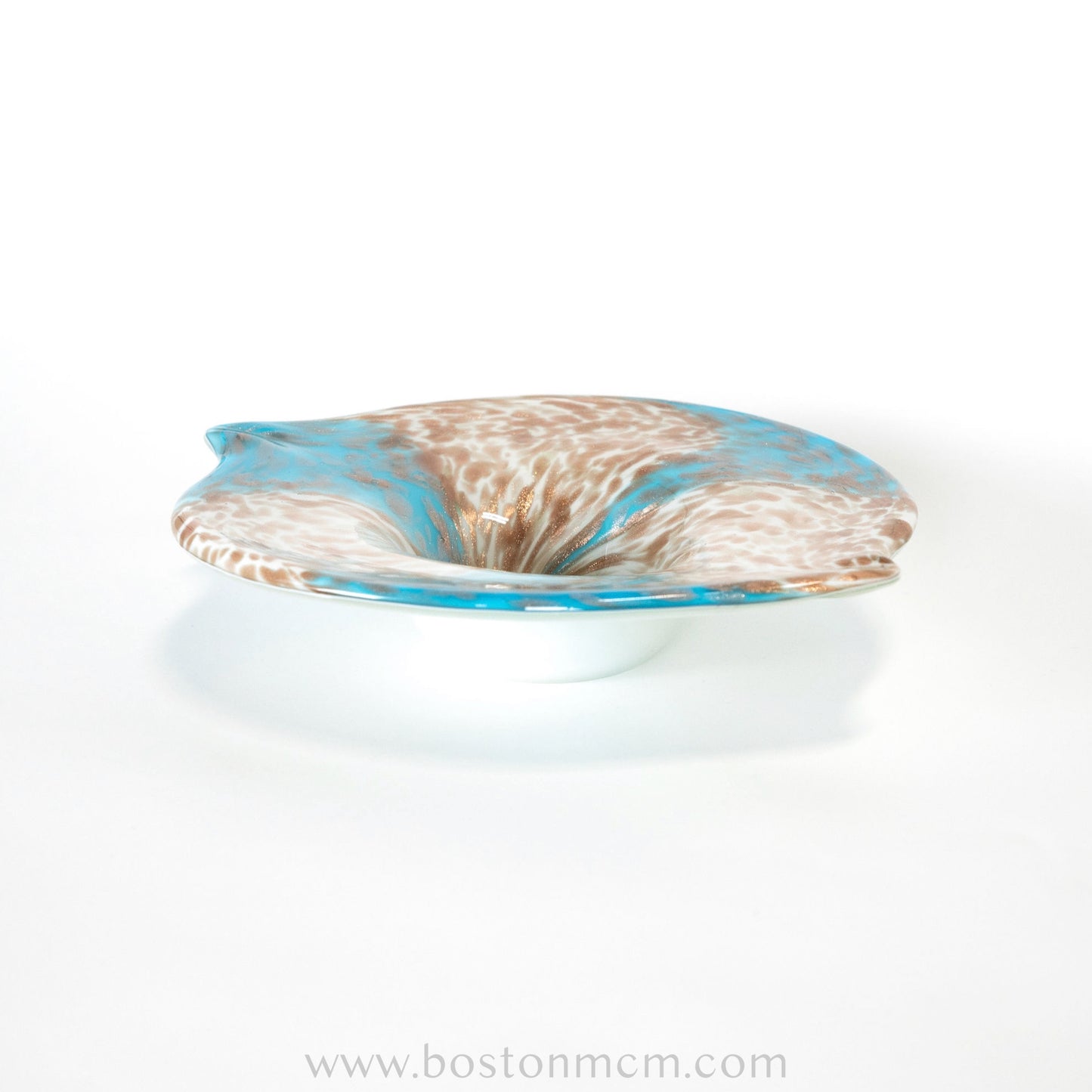 Italian Murano Art Glass Bowl by Fratelli Toso - Copper & Aventurine