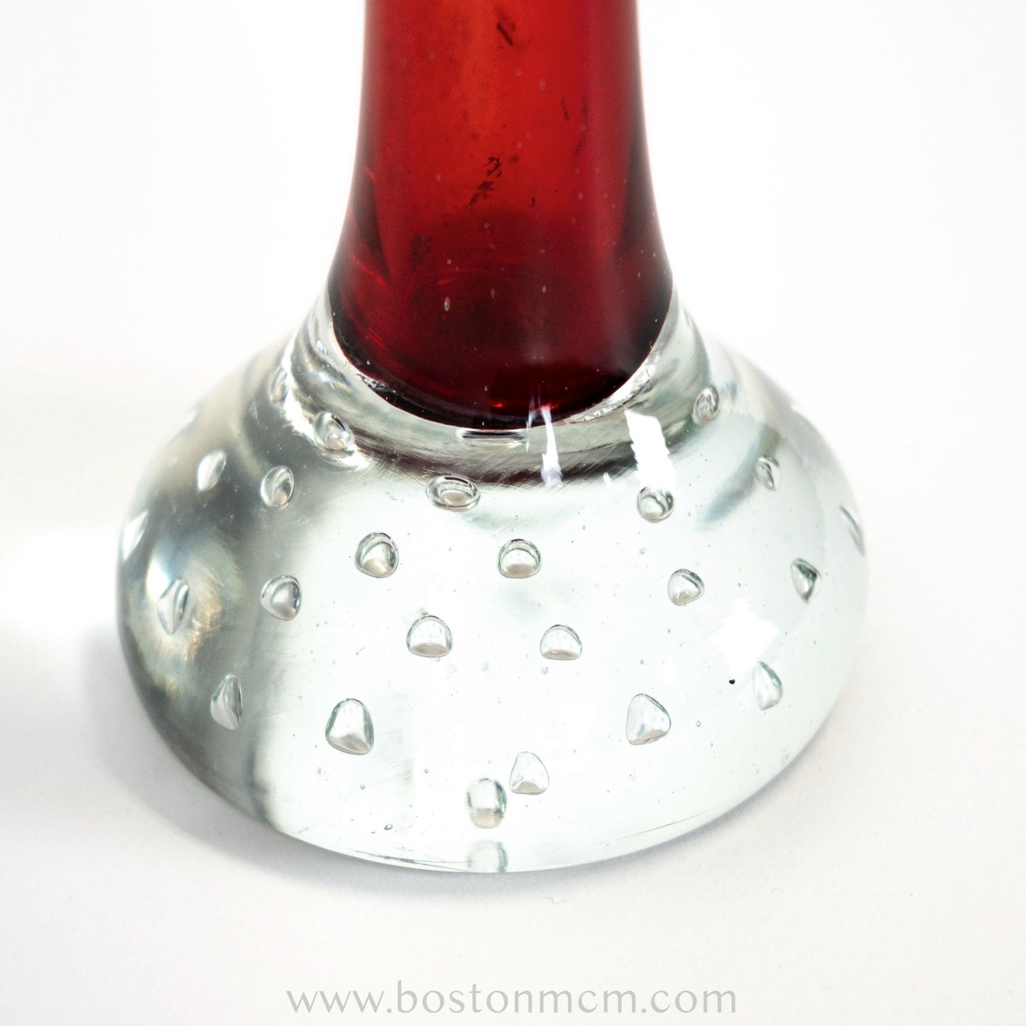 Swedish Art Glass Red Vase by Aseda Glasbruk