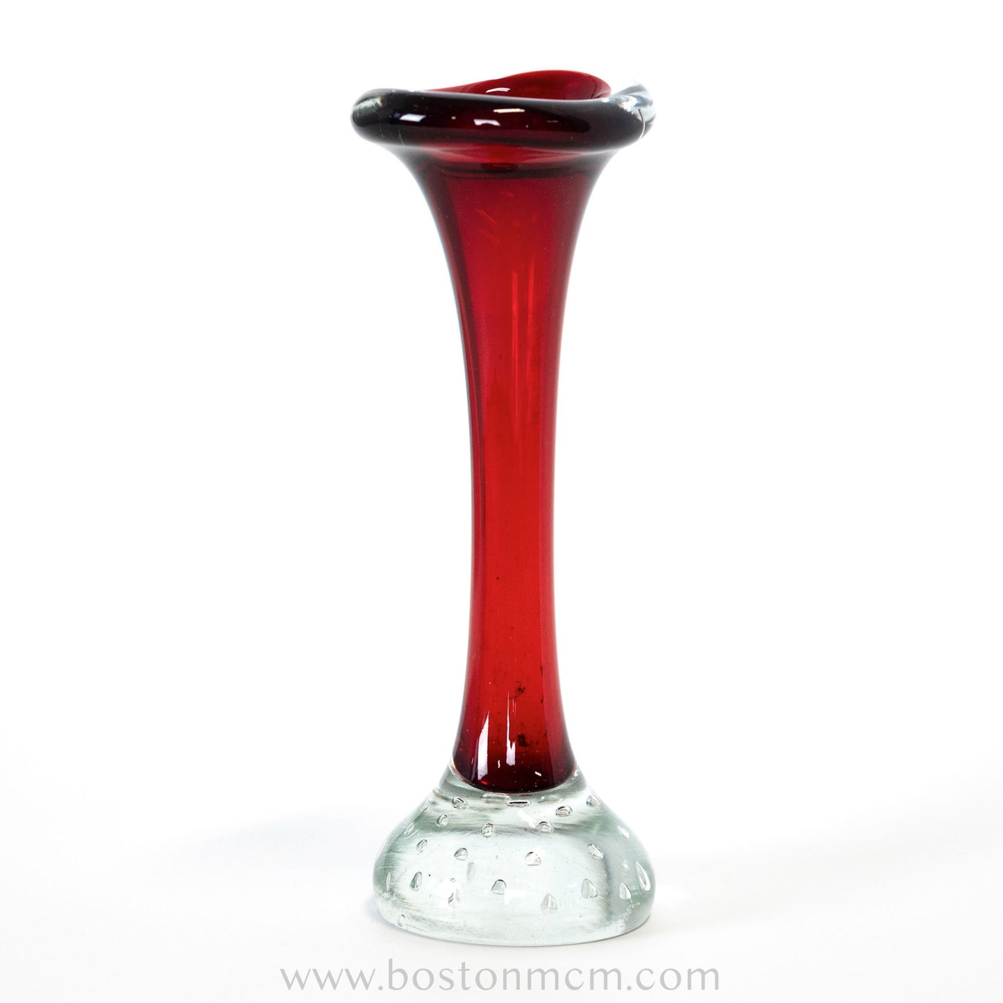 Swedish Art Glass Red Vase by Aseda Glasbruk