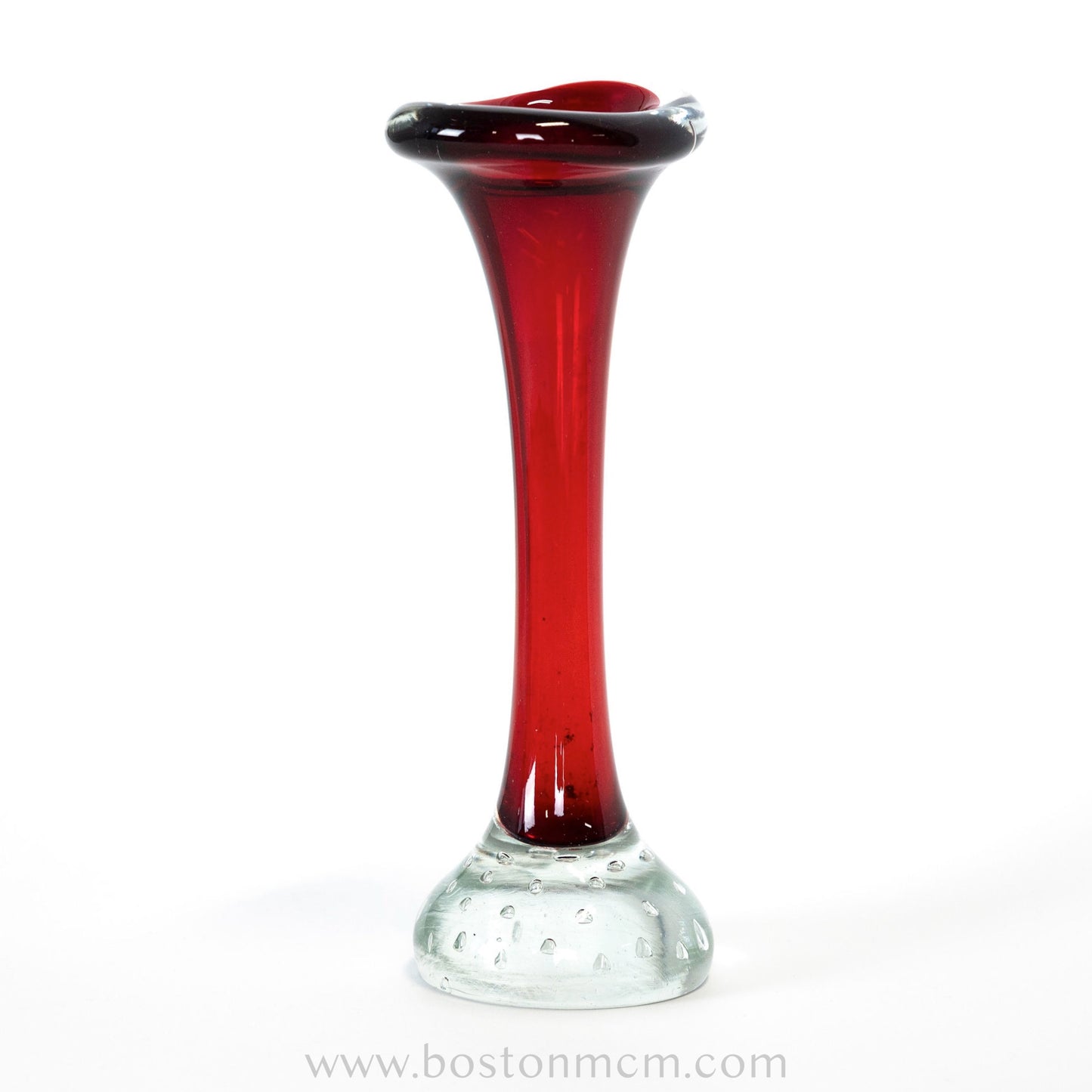 Swedish Art Glass Red Vase by Aseda Glasbruk