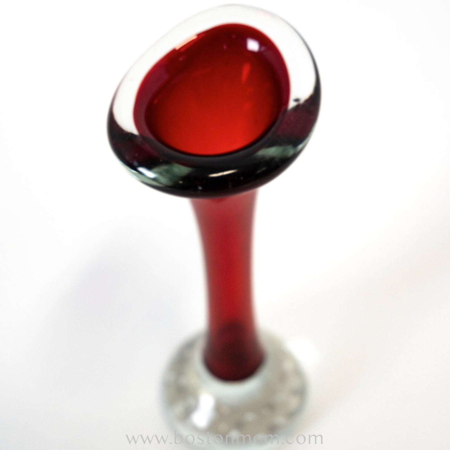 Swedish Art Glass Red Vase by Aseda Glasbruk