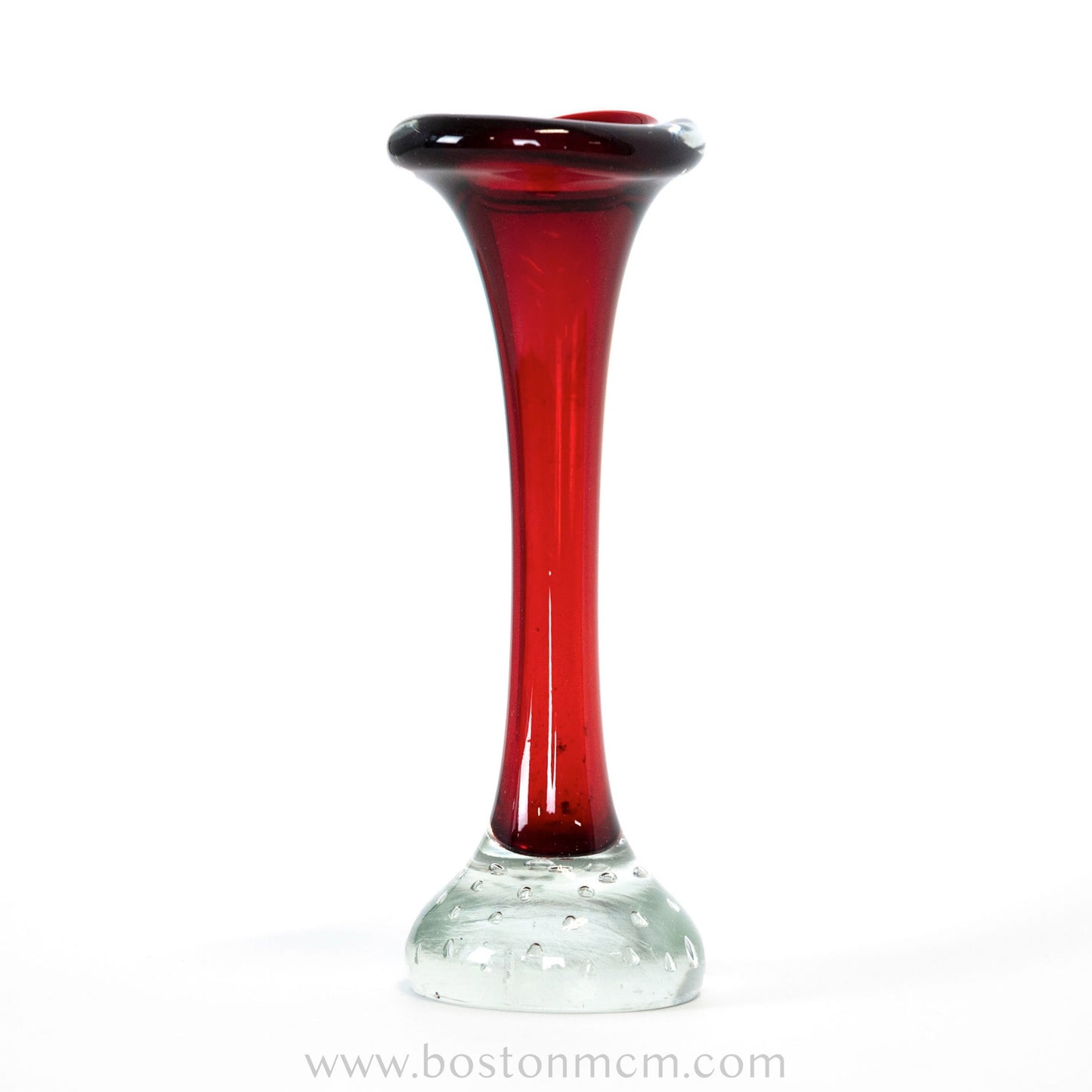 Swedish Art Glass Red Vase by Aseda Glasbruk