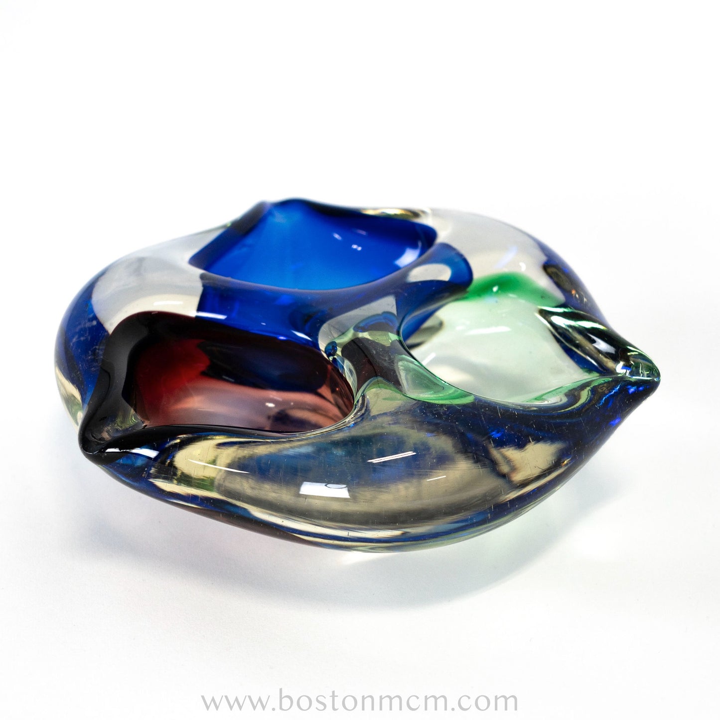 Romanian Art Glass Multicolored Bowl, possibly by Napochim Sticia Romania