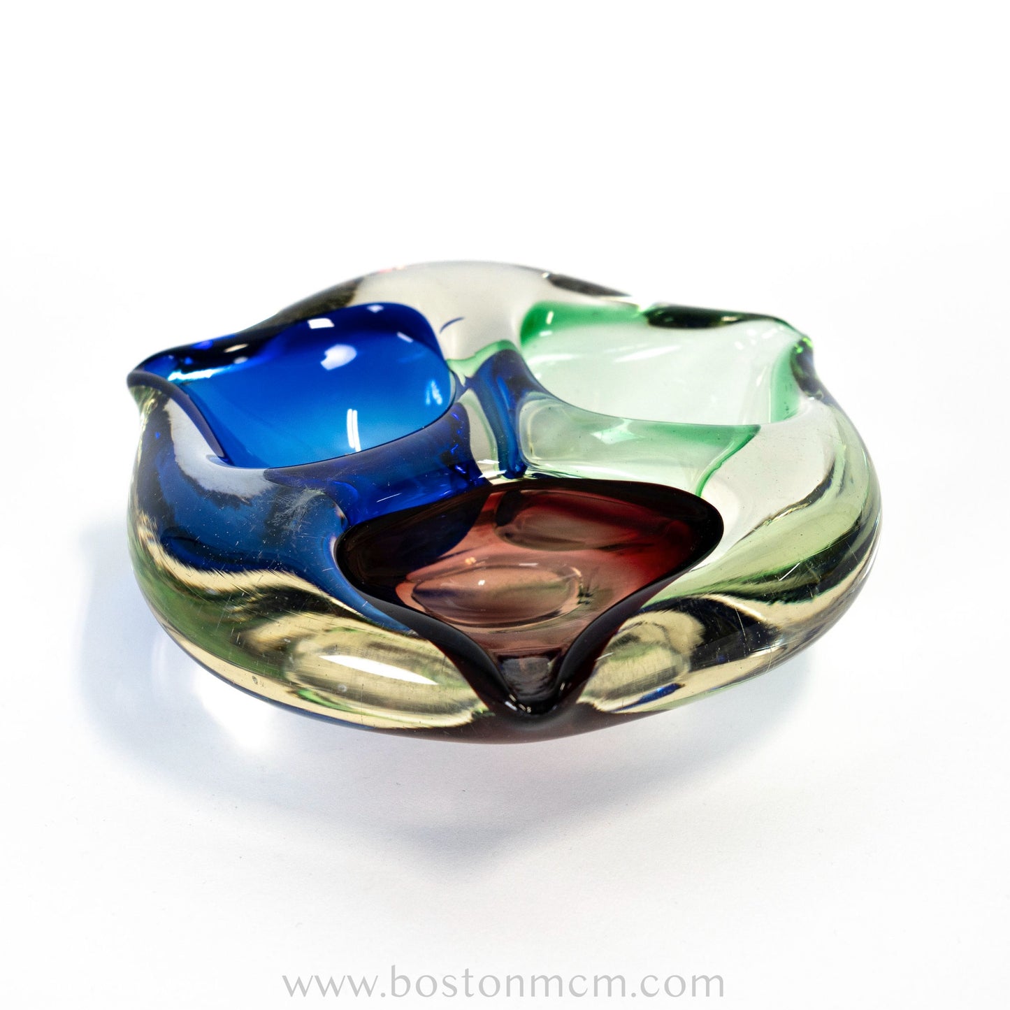 Romanian Art Glass Multicolored Bowl, possibly by Napochim Sticia Romania