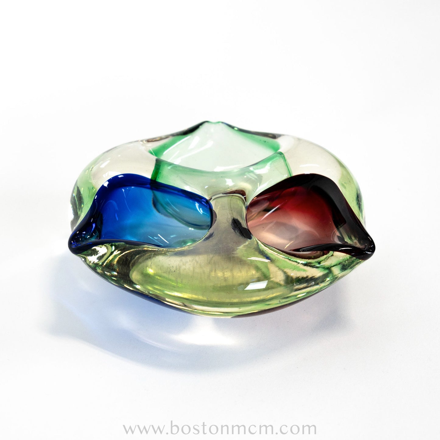 Romanian Art Glass Multicolored Bowl, possibly by Napochim Sticia Romania