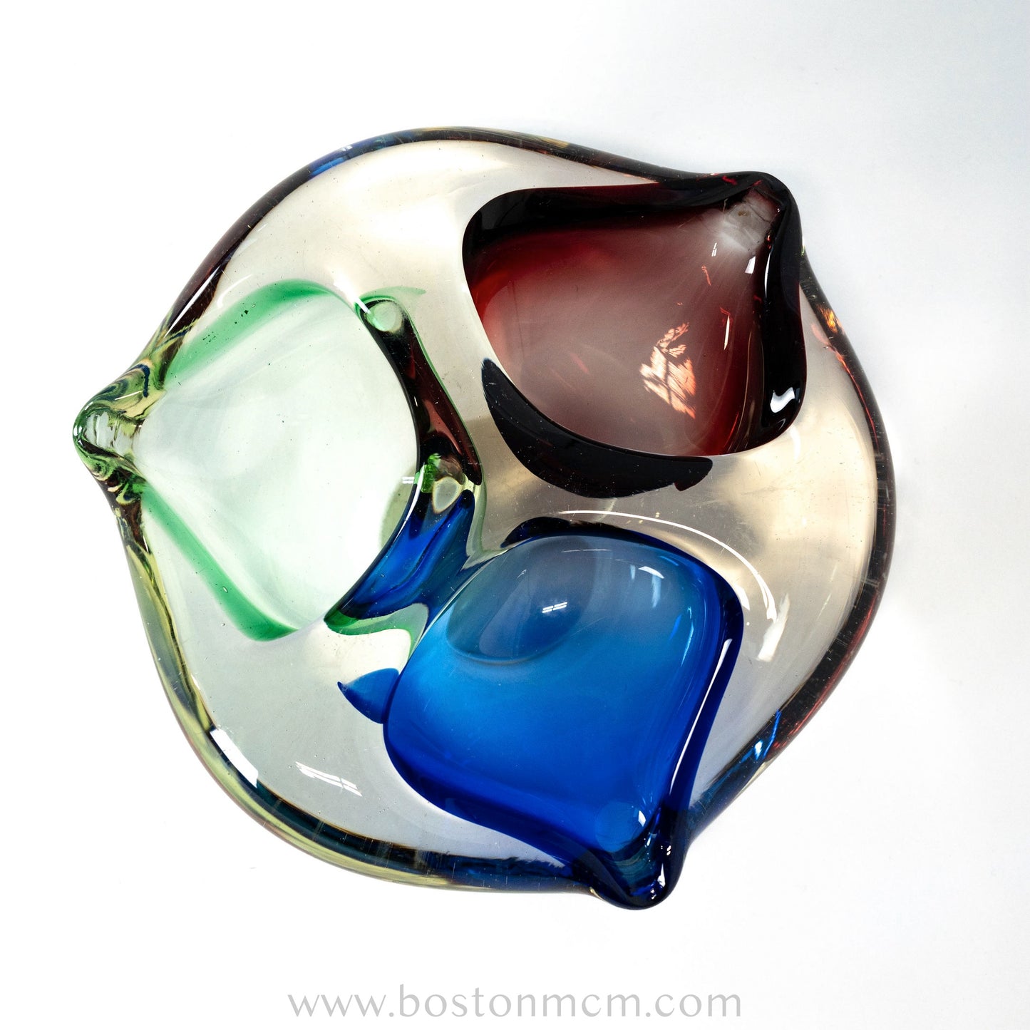 Romanian Art Glass Multicolored Bowl, possibly by Napochim Sticia Romania
