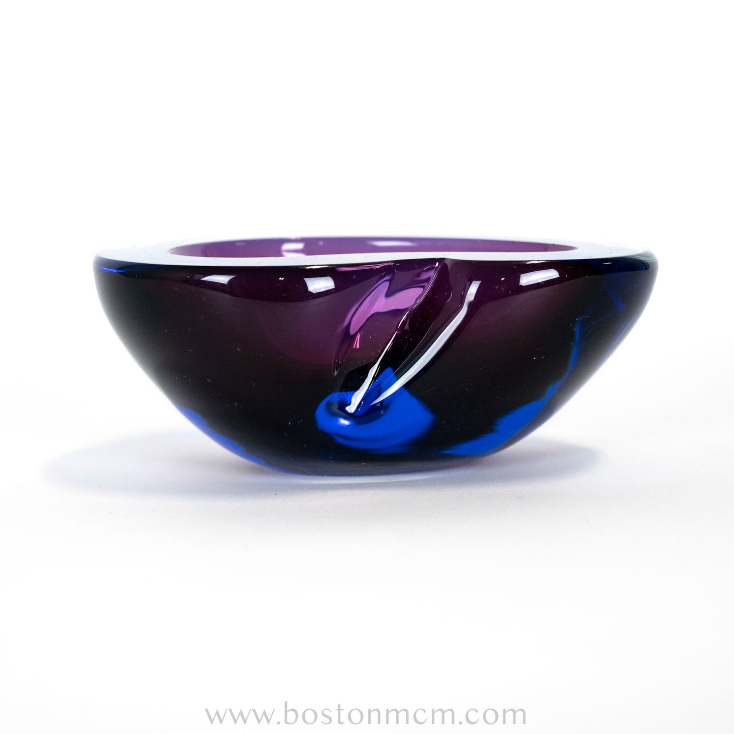 Italian Murano Art Glass Blue & Purple Bowl - #14