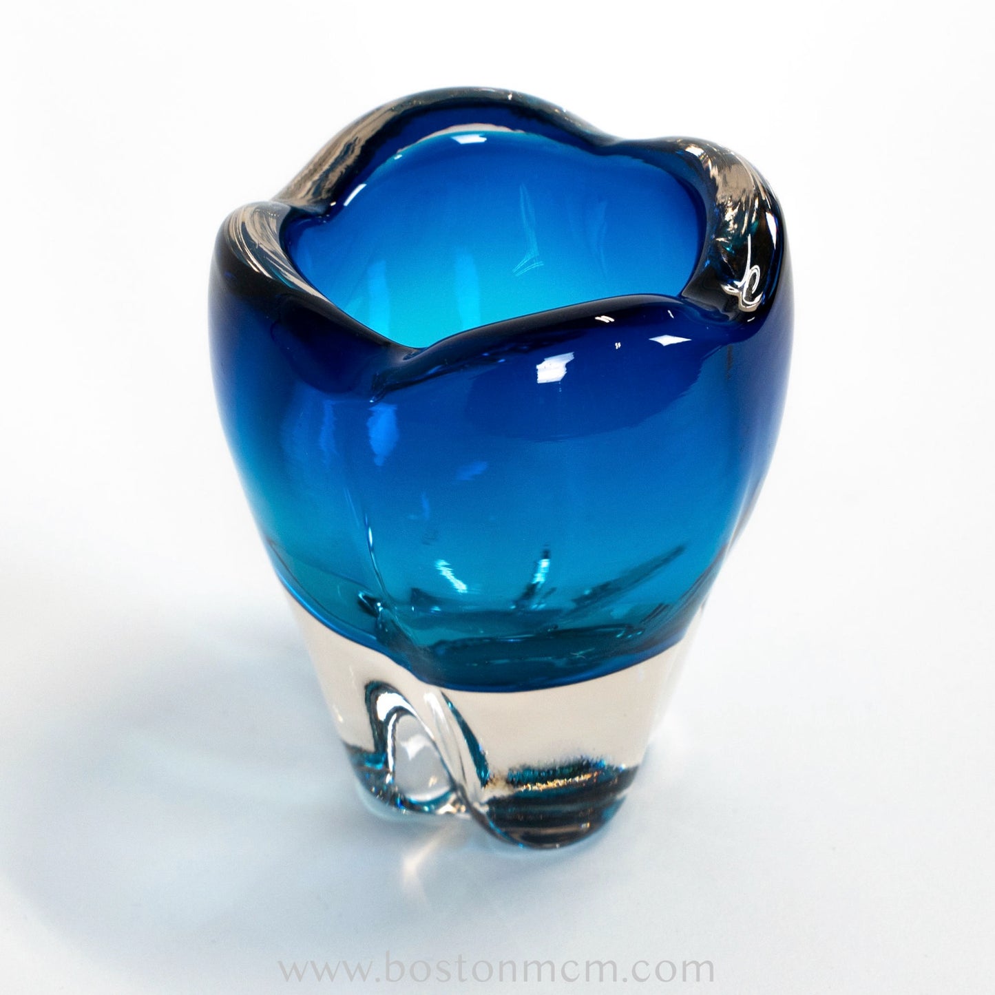 Blue Art Glass "Molar" Vase by Whitefriars