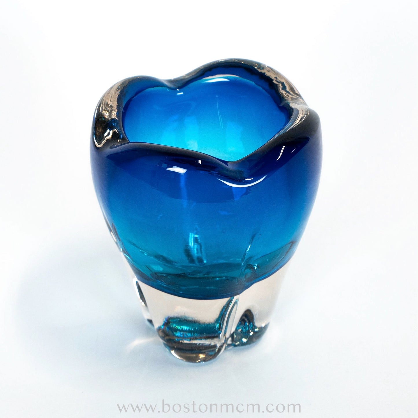 Blue Art Glass "Molar" Vase by Whitefriars
