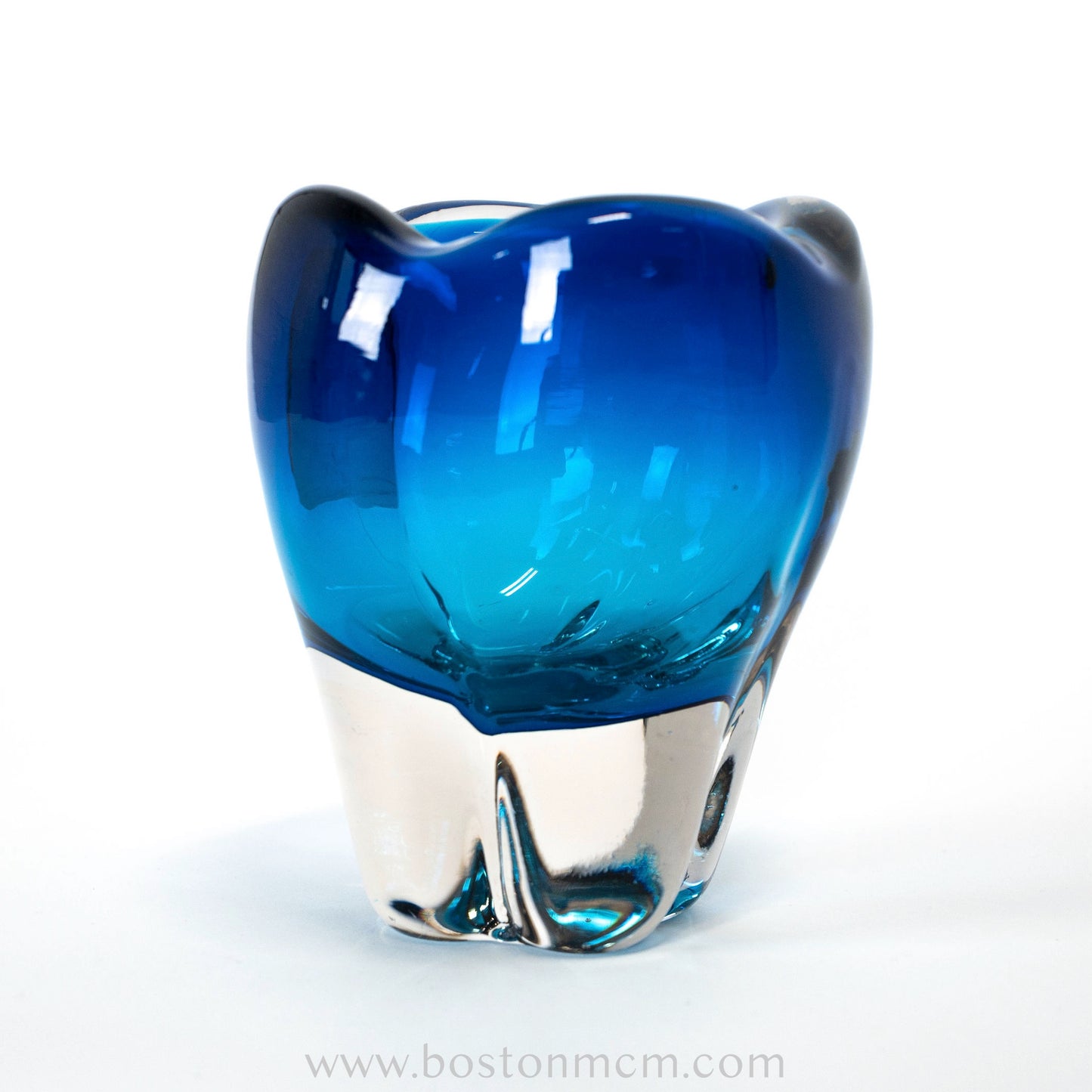 Blue Art Glass "Molar" Vase by Whitefriars