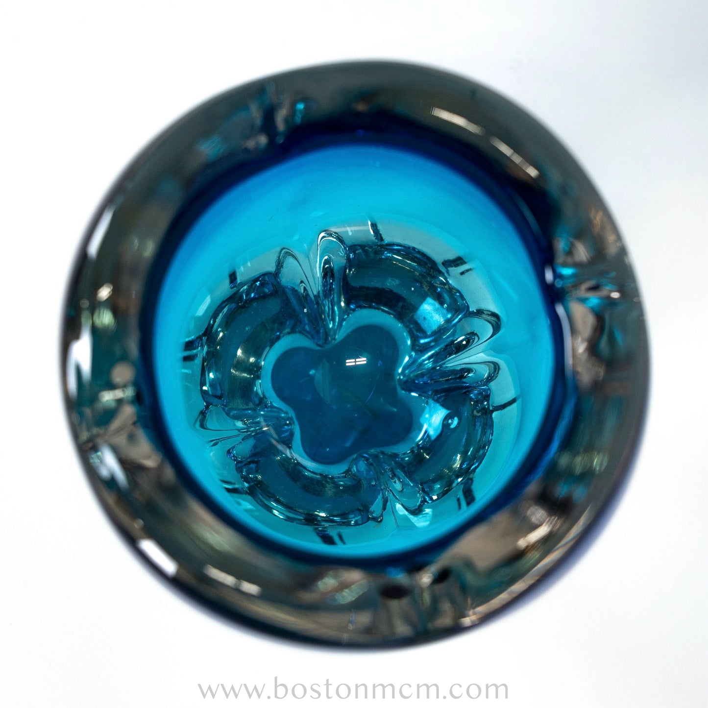 Blue Art Glass "Molar" Vase by Whitefriars