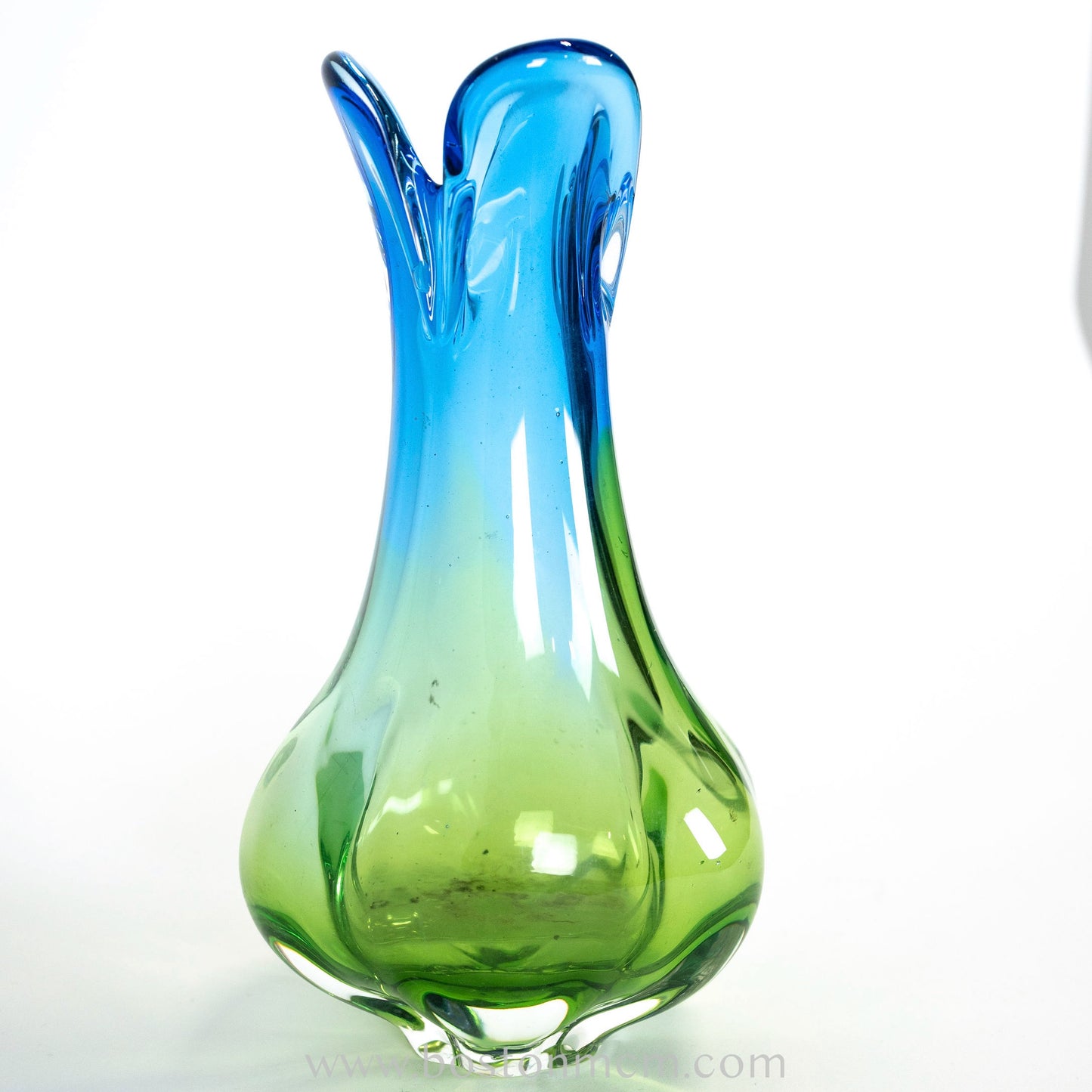 Art Glass Blue-Green Vase by Chribska Glassworks #2
