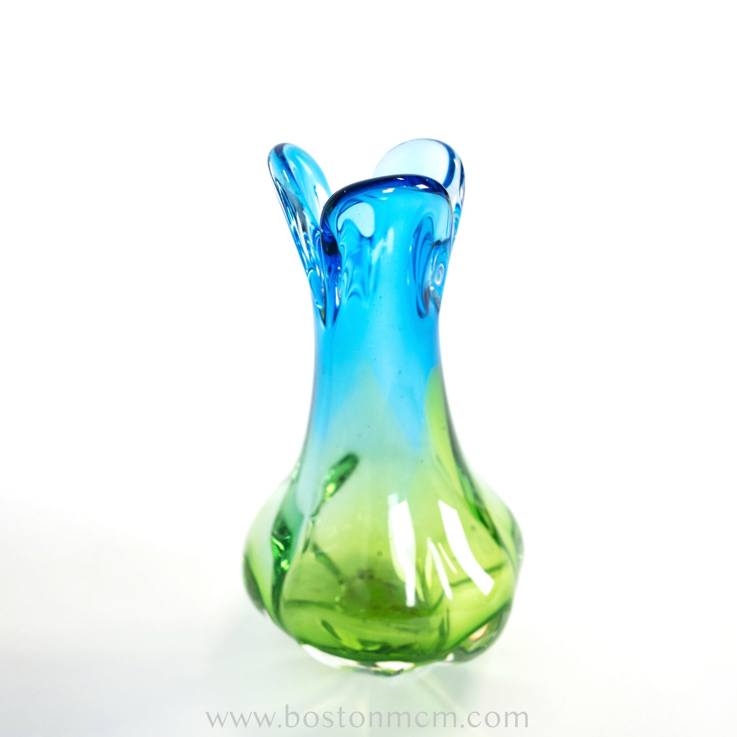 Art Glass Blue-Green Vase by Chribska Glassworks #2