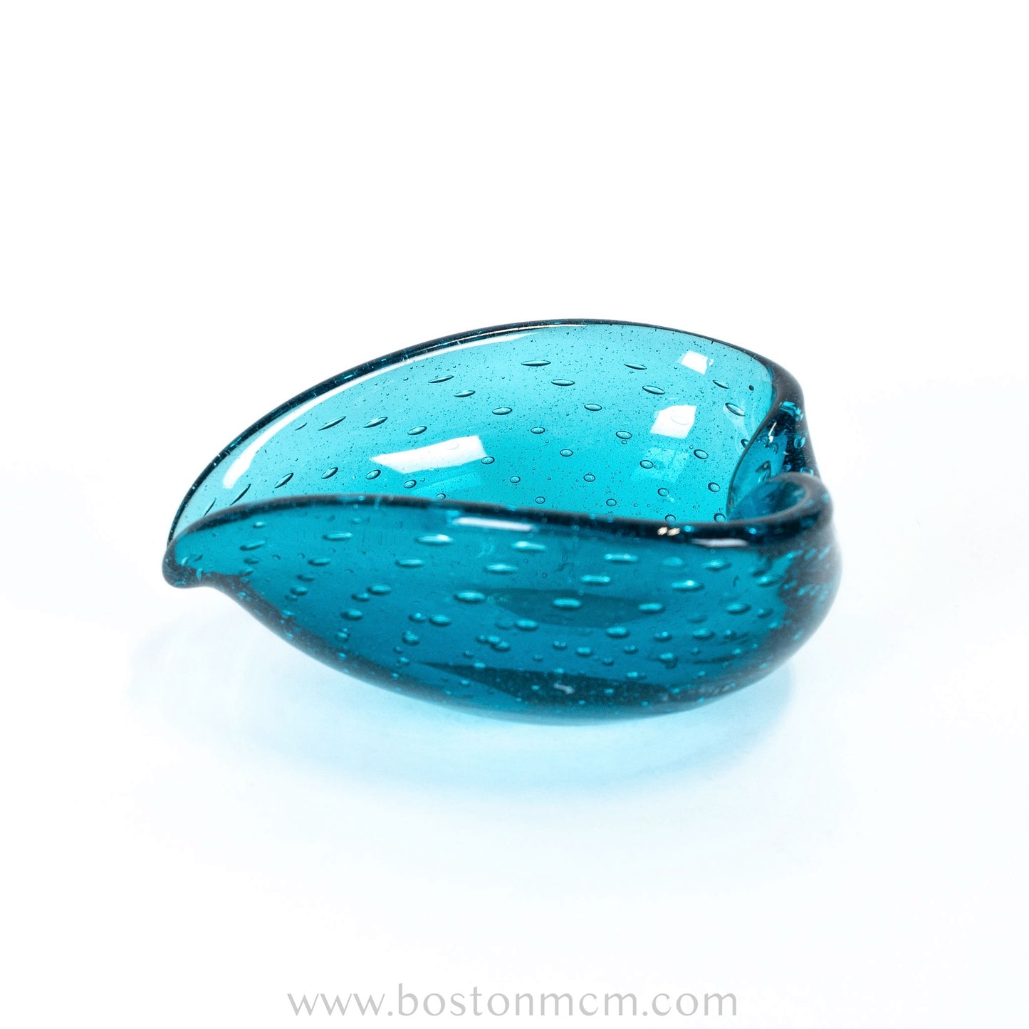 Italian Murano Art Glass Blue Bullicante Bowl