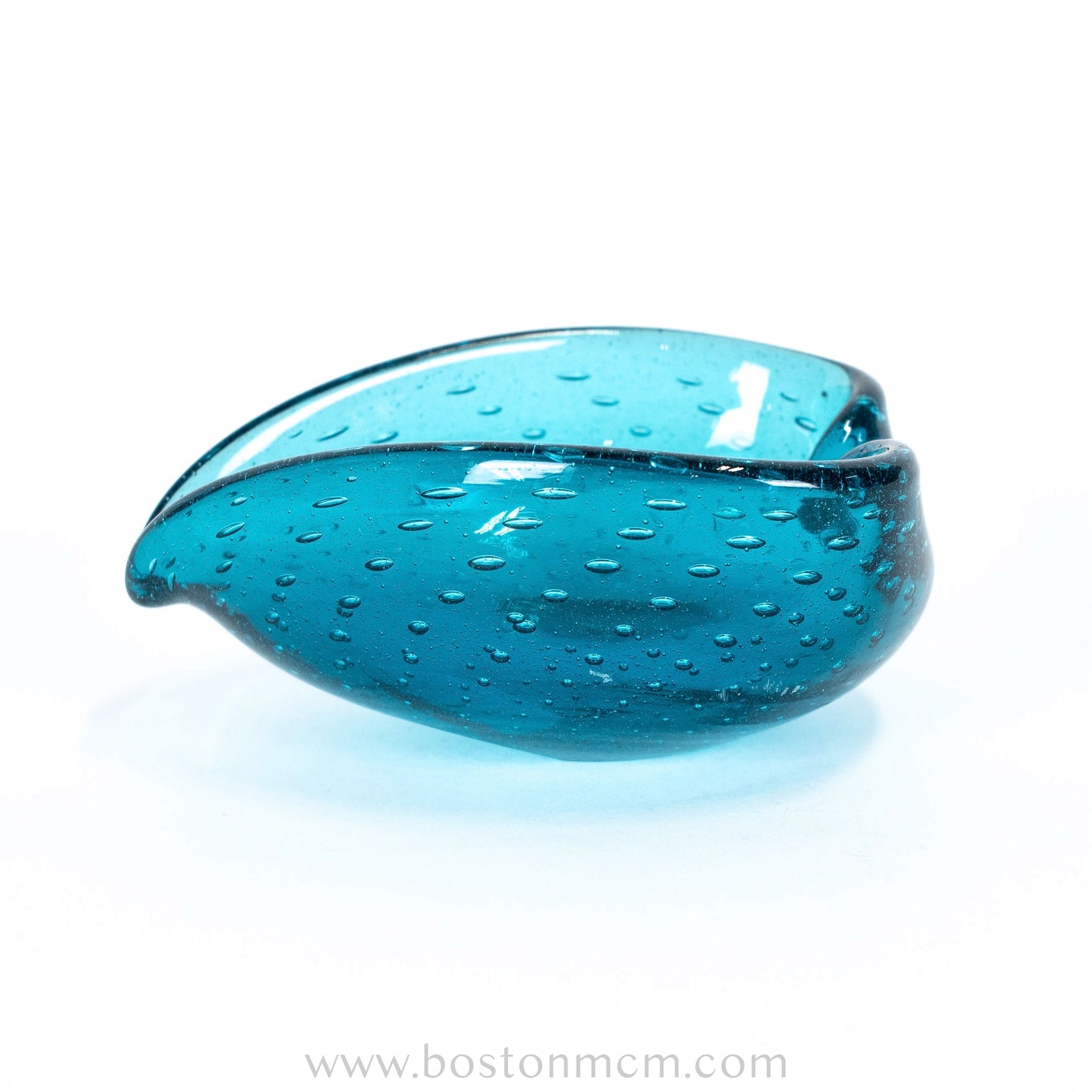 Italian Murano Art Glass Blue Bullicante Bowl