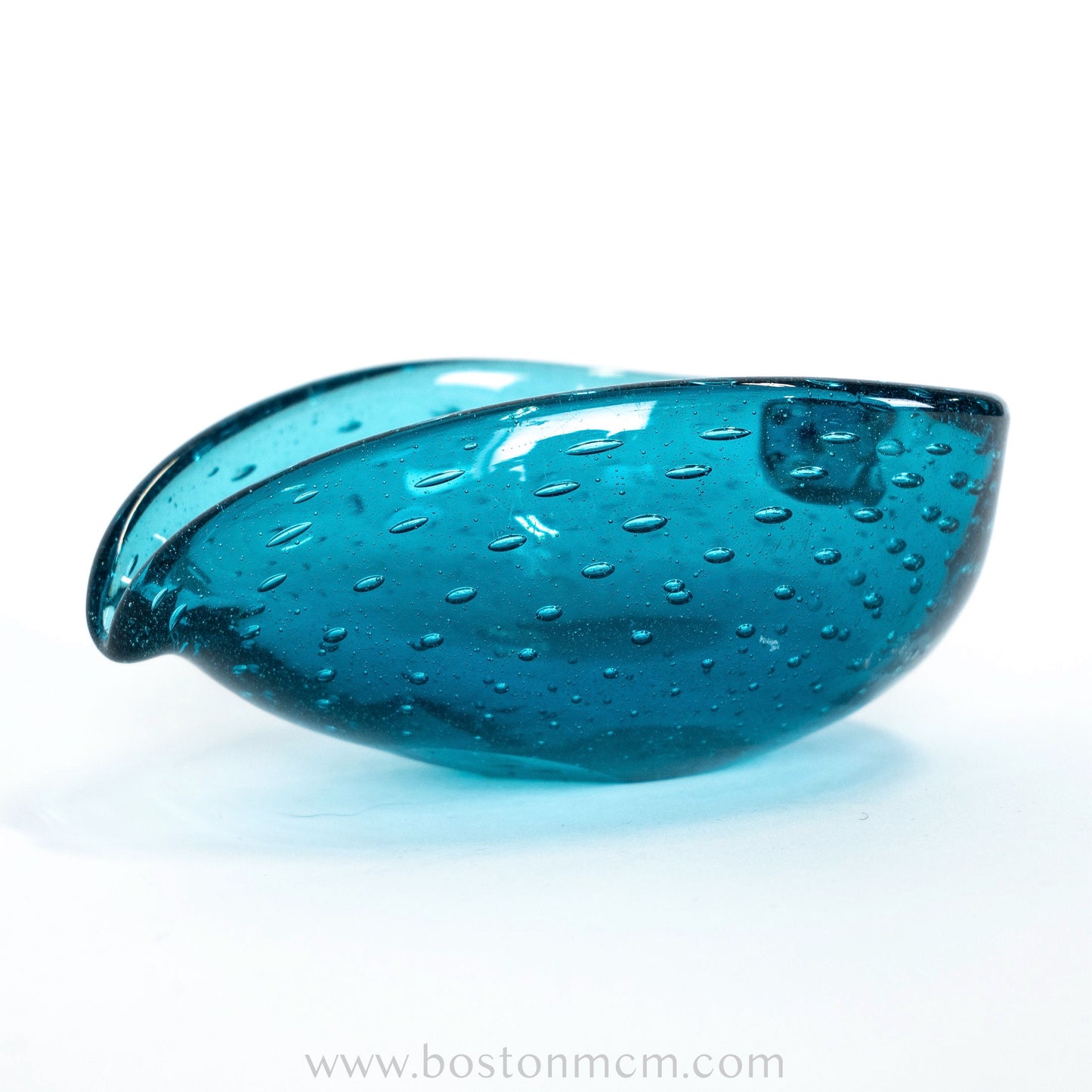 Italian Murano Art Glass Blue Bullicante Bowl
