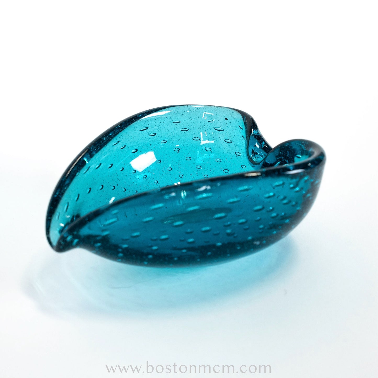 Italian Murano Art Glass Blue Bullicante Bowl