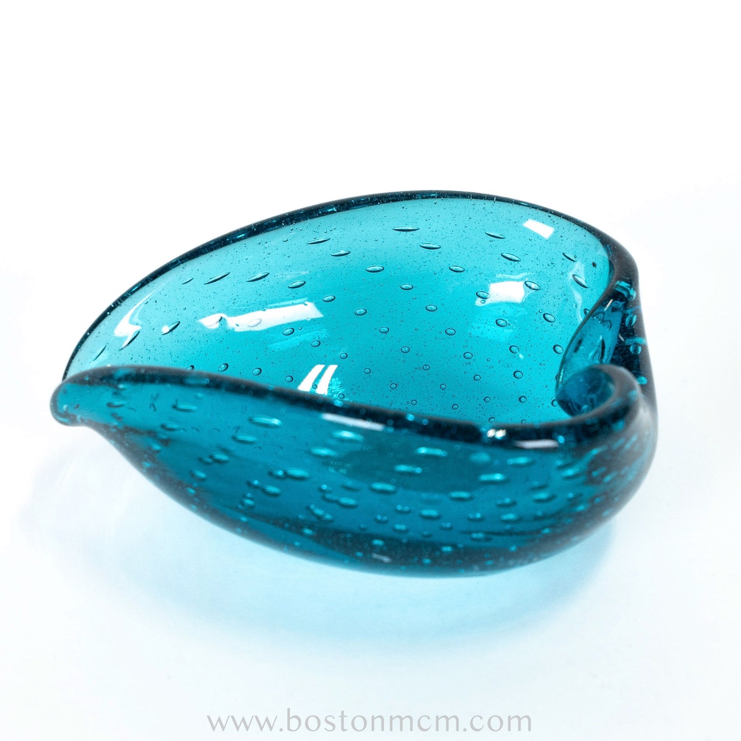 Italian Murano Art Glass Blue Bullicante Bowl