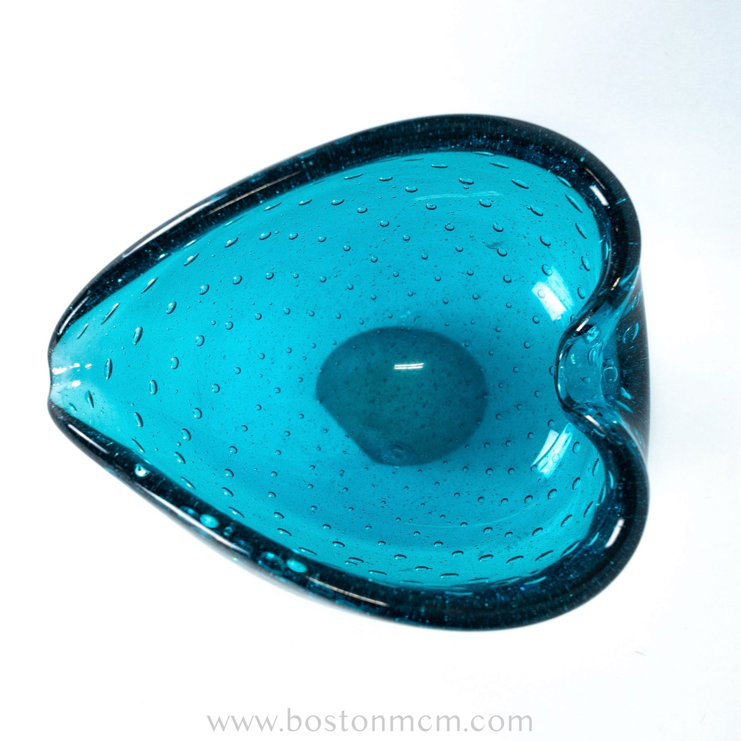 Italian Murano Art Glass Blue Bullicante Bowl