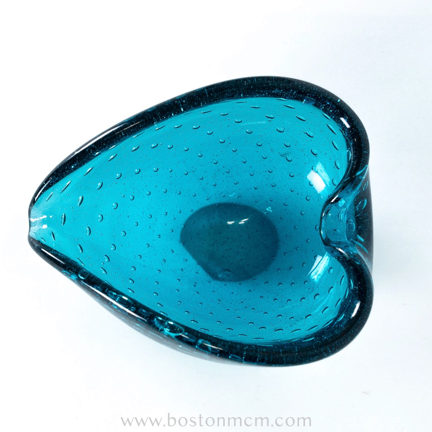 Italian Murano Art Glass Blue Bullicante Bowl