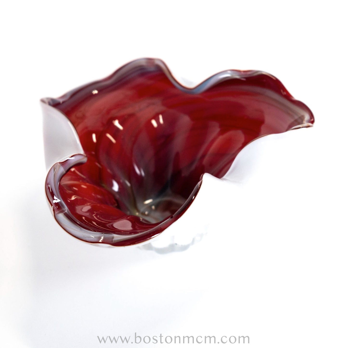 Italian Murano Art Glass Dark Red Bowl, Possibly by Fratelli Toso