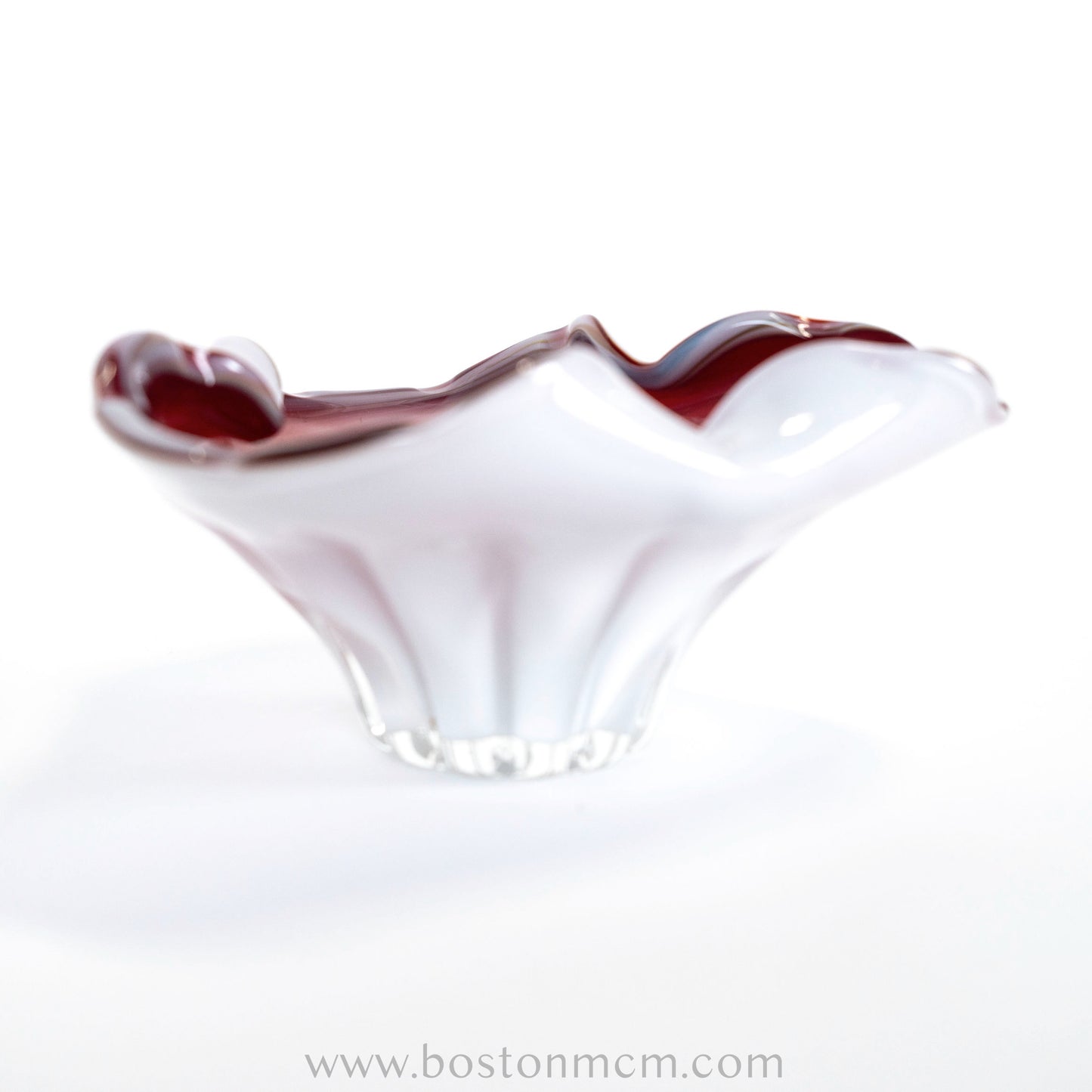 Italian Murano Art Glass Dark Red Bowl, Possibly by Fratelli Toso