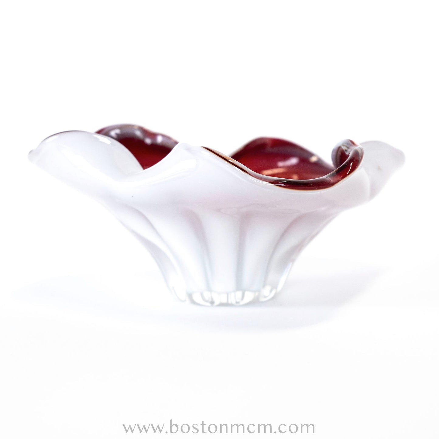 Italian Murano Art Glass Dark Red Bowl, Possibly by Fratelli Toso
